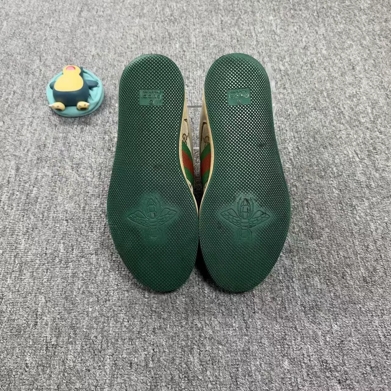 Gucci Distressed Green Red Striped Sneakers — back