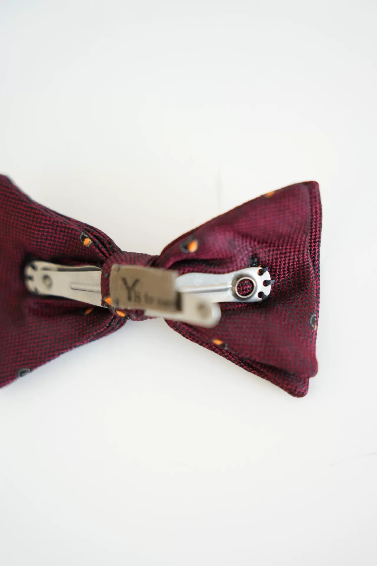 Yohji Yamamoto 80s Burgundy Silk Bow Tie — back