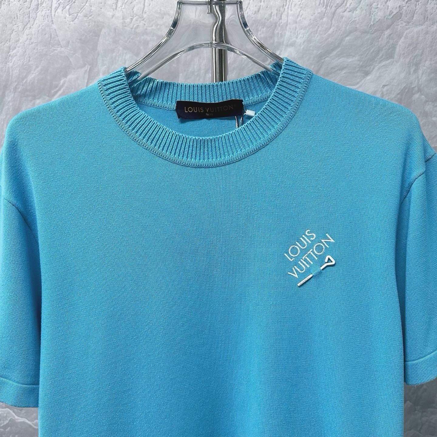 Louis Vuitton Pin Letter Embroidered Knit Tee — front