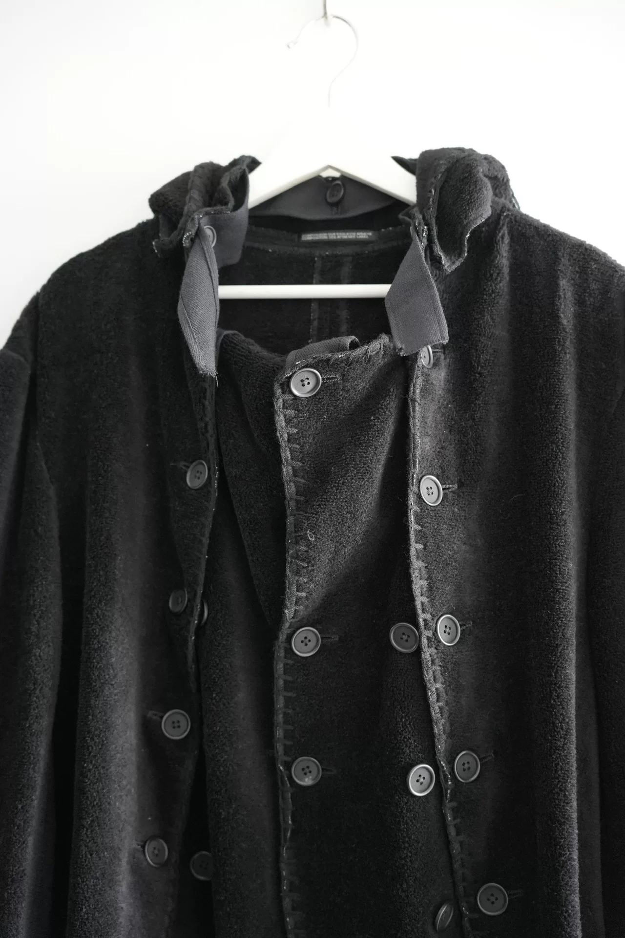 Yohji Yamamoto 21AW Multi-Button Hooded Coat — back