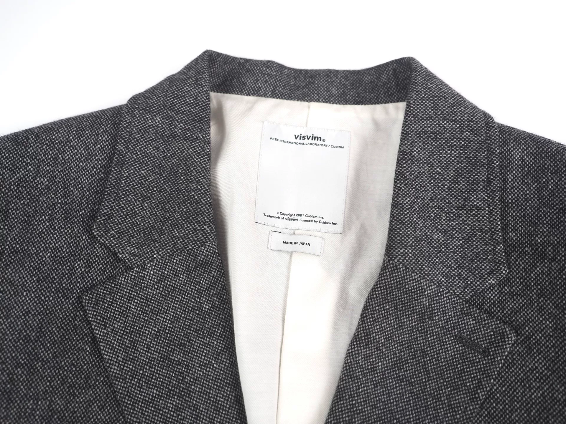 Visvim Academia Deep Gray Wool Blazer — detail