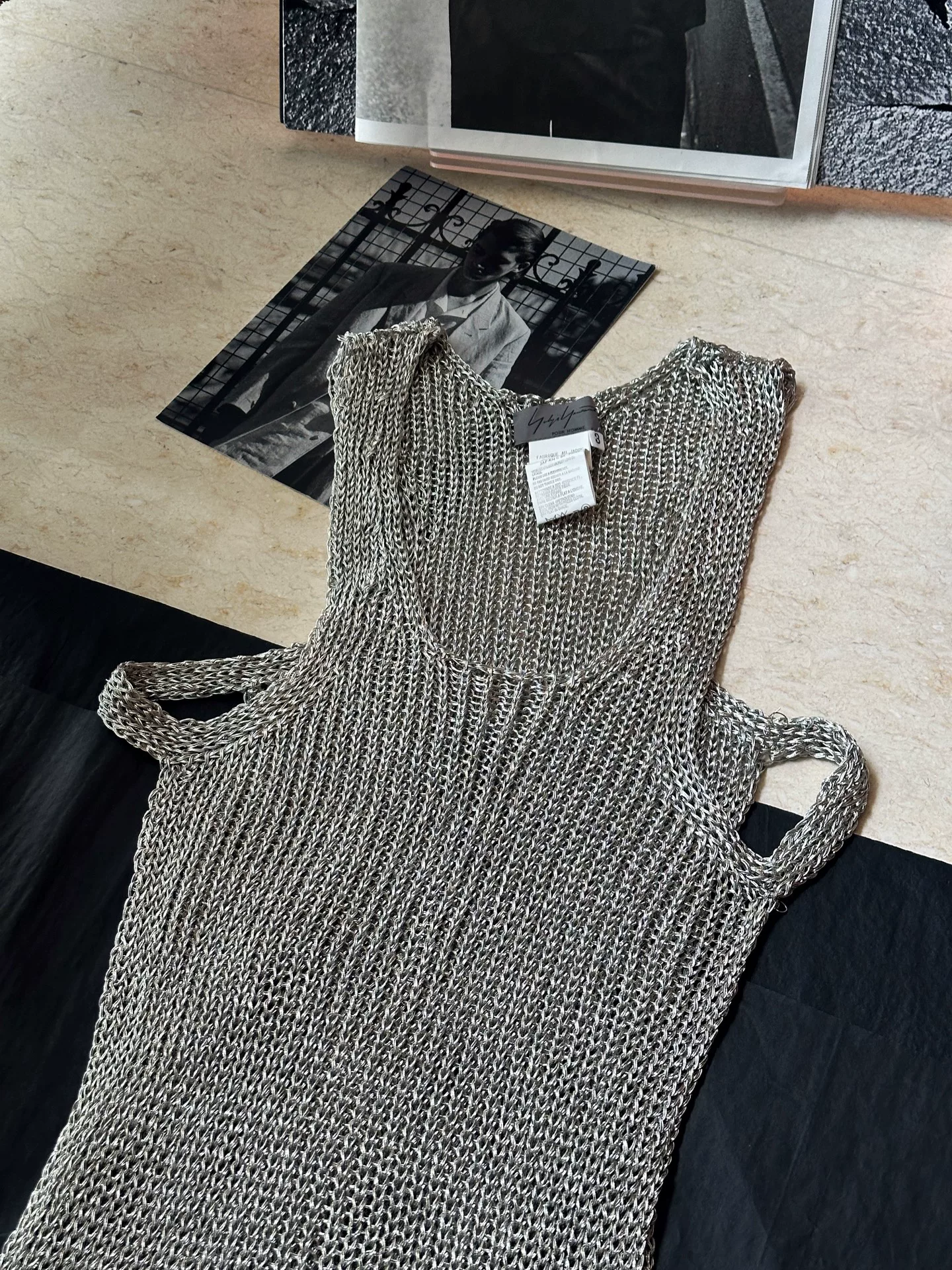 Yohji Yamamoto 07ss Silver Chain Vest — label
