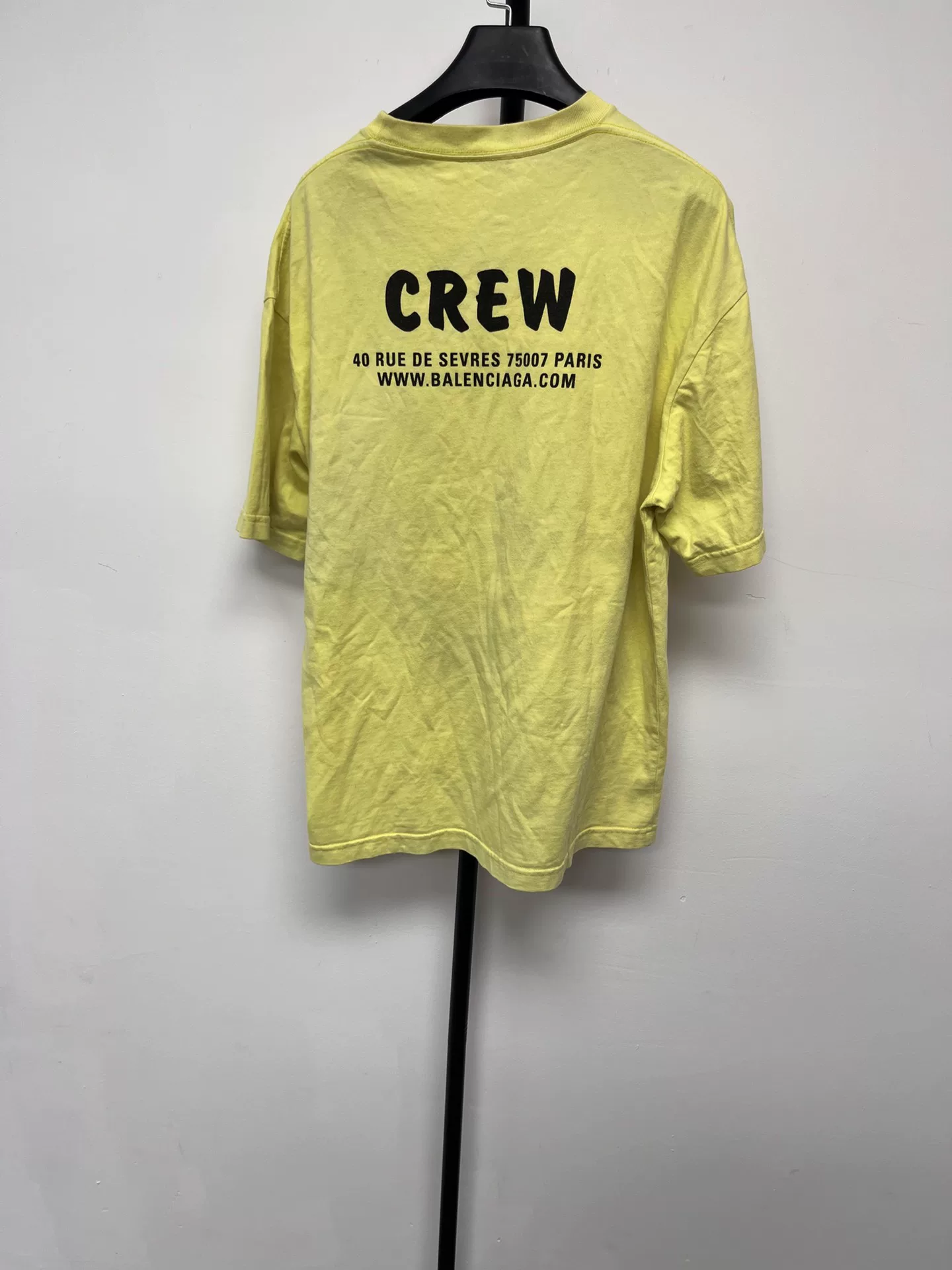 Balenciaga Logo Yellow Short-Sleeve T-Shirt — front