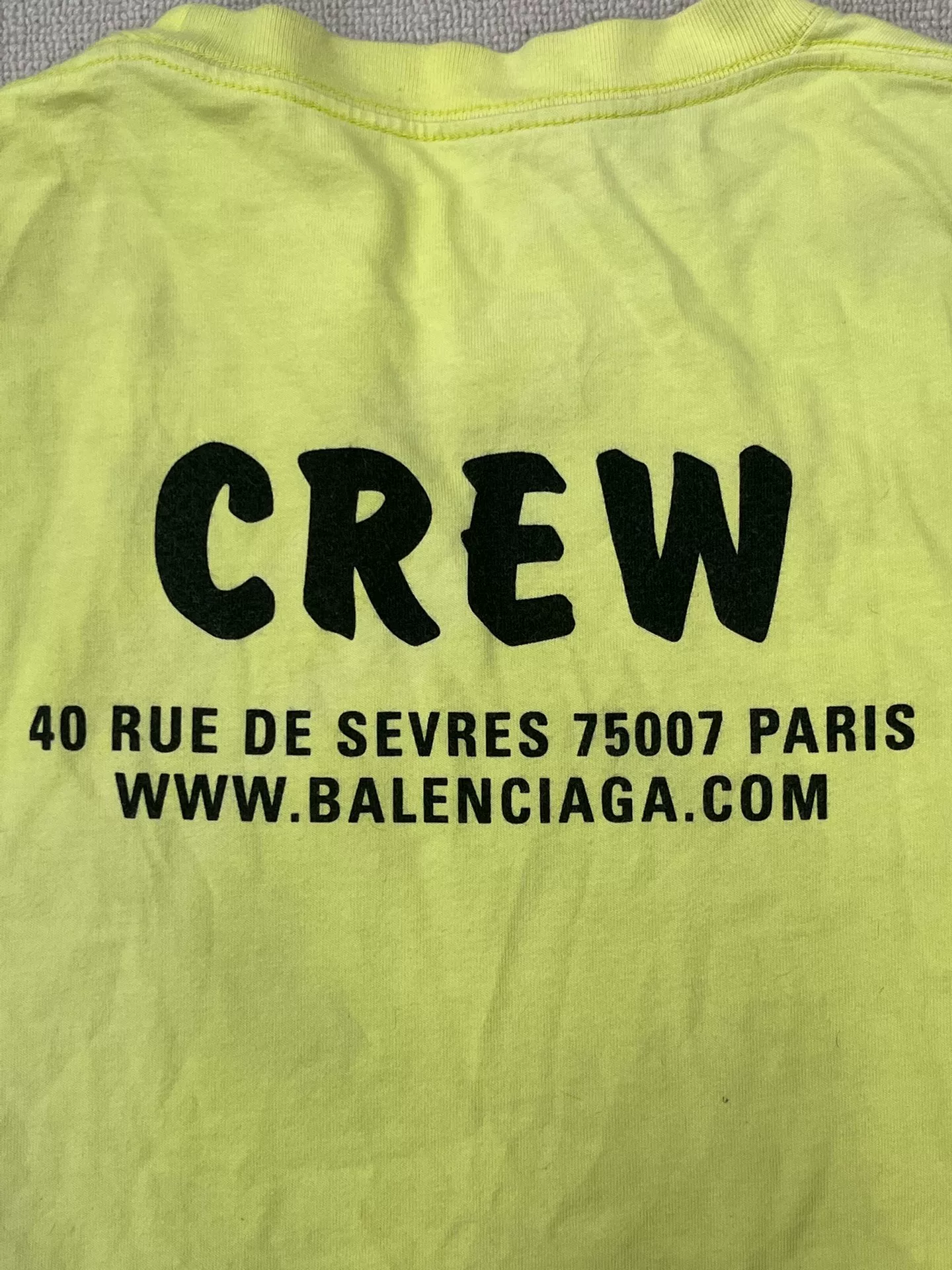 Balenciaga Logo Yellow Short-Sleeve T-Shirt — detail