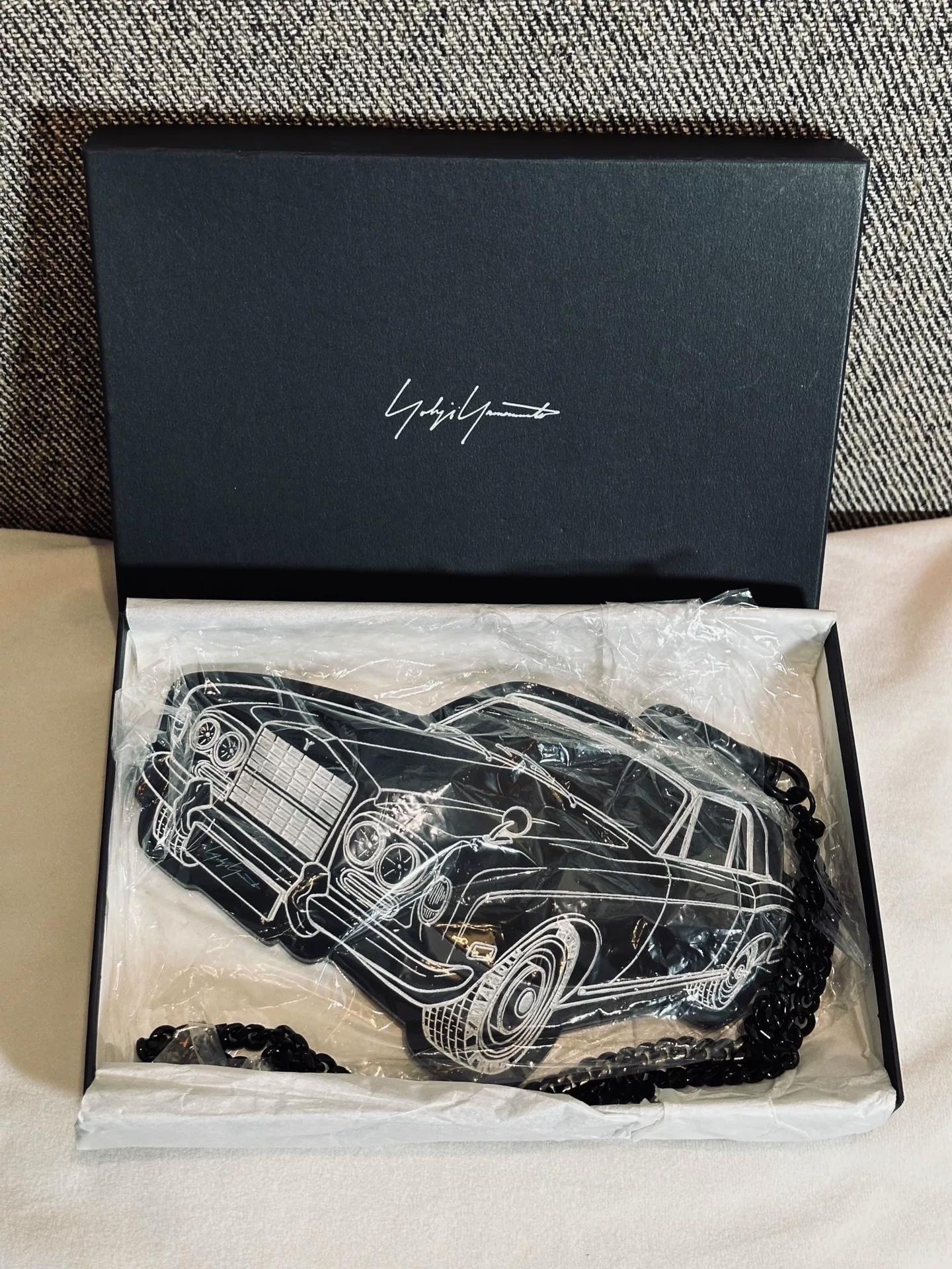 Yohji Yamamoto Car Pendant Necklace — label