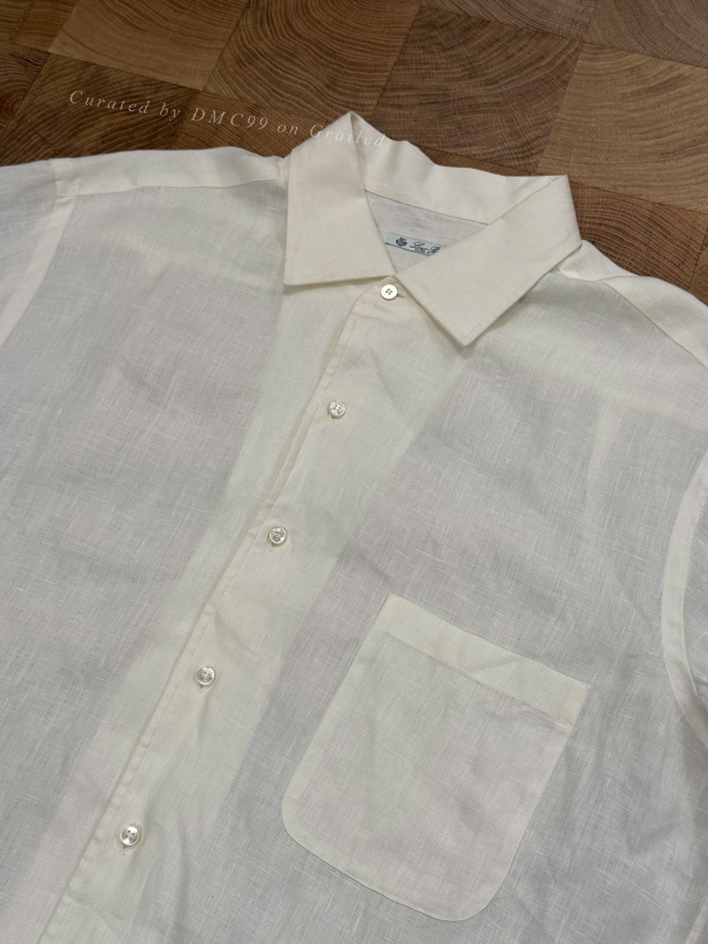 Loro Piana Solbiati White Linen Shirt — back