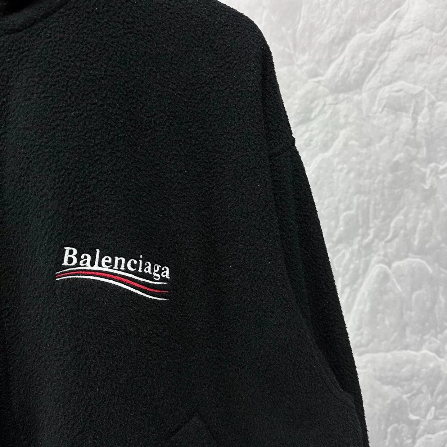 Balenciaga Cola Embroidery Fleece Jacket — detail