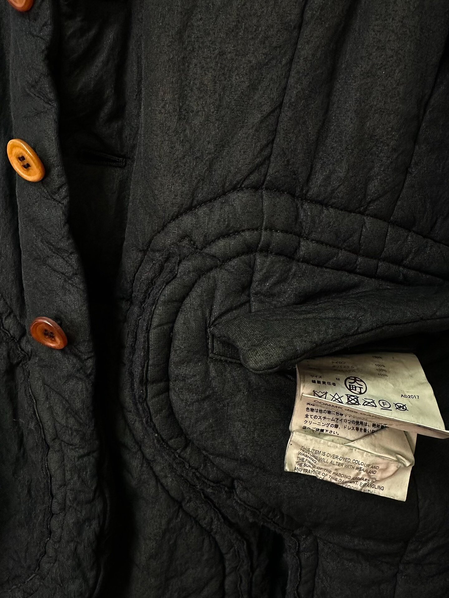 Comme des Garçons 17AW Bulbous Coat — label