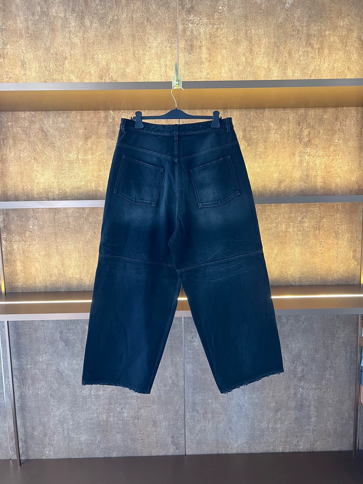 Balenciaga Dark Blue Drawstring Jeans — front