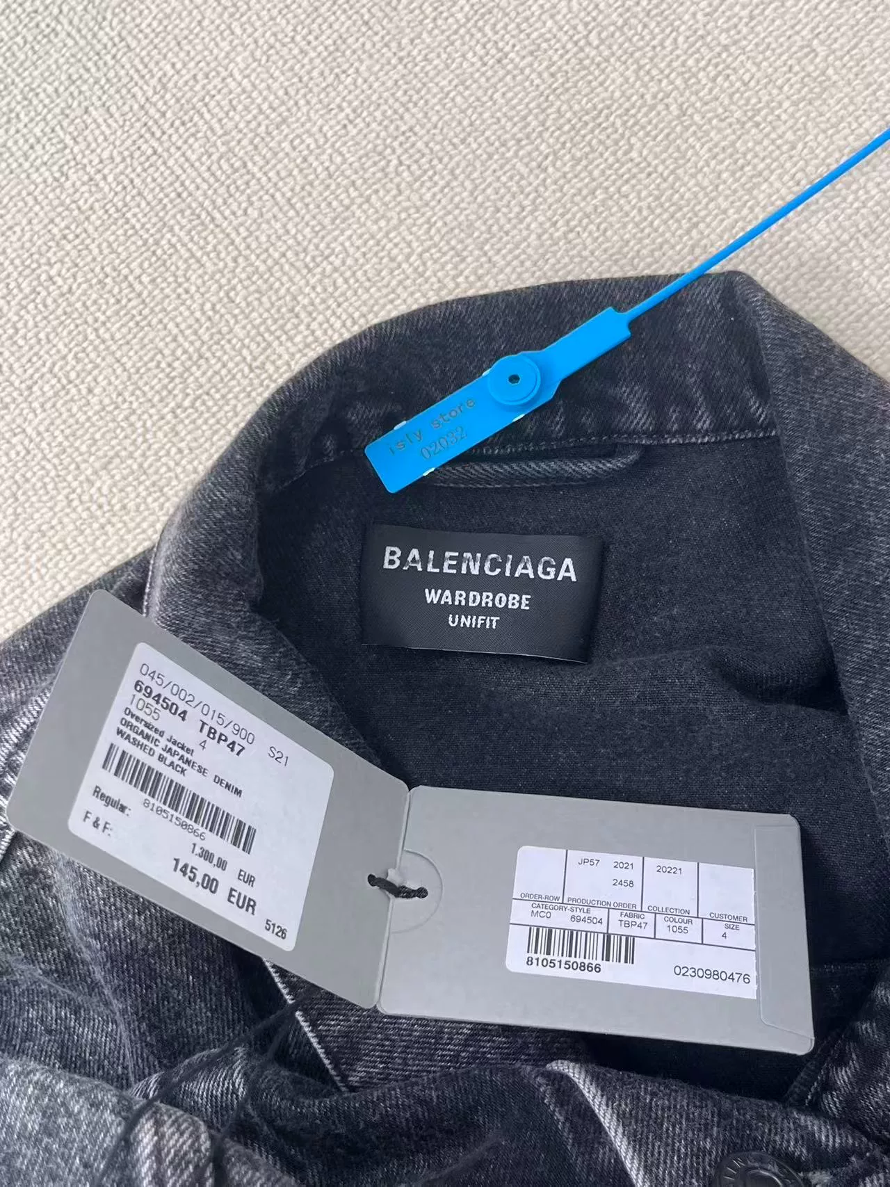 Balenciaga Heavy Metal SS22 Logo Denim Jacket — label