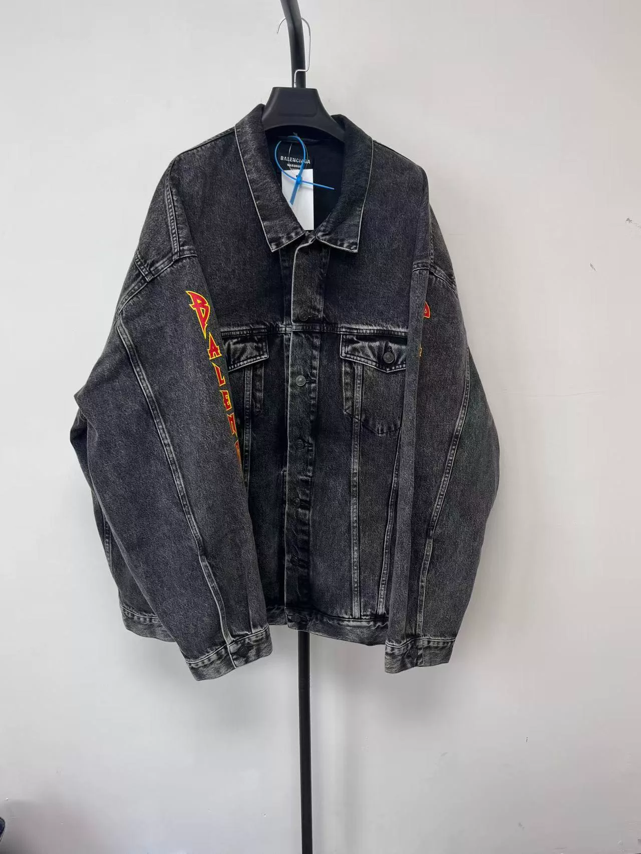 Balenciaga Heavy Metal SS22 Logo Denim Jacket — front