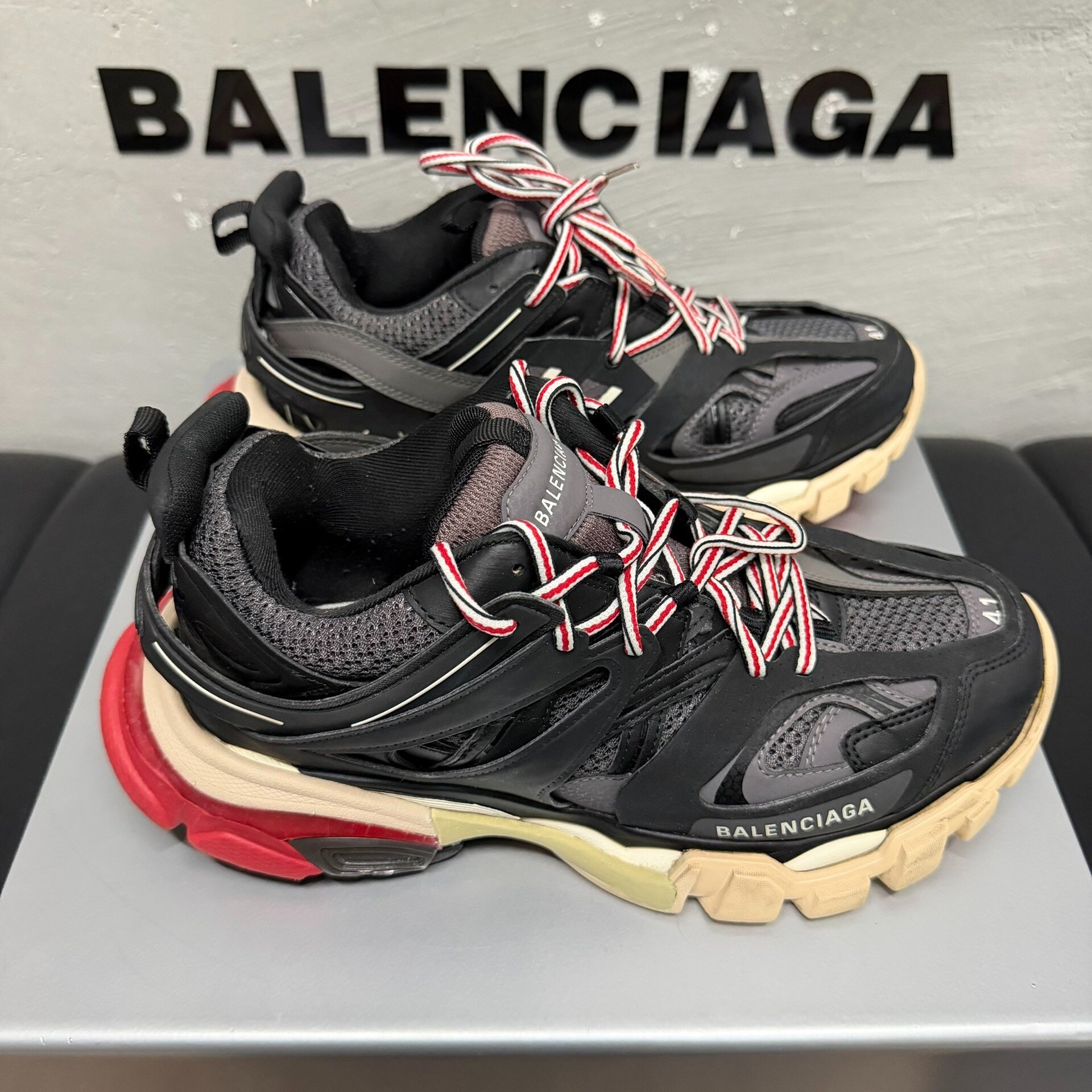 Balenciaga Track Black Red Sneakers — back