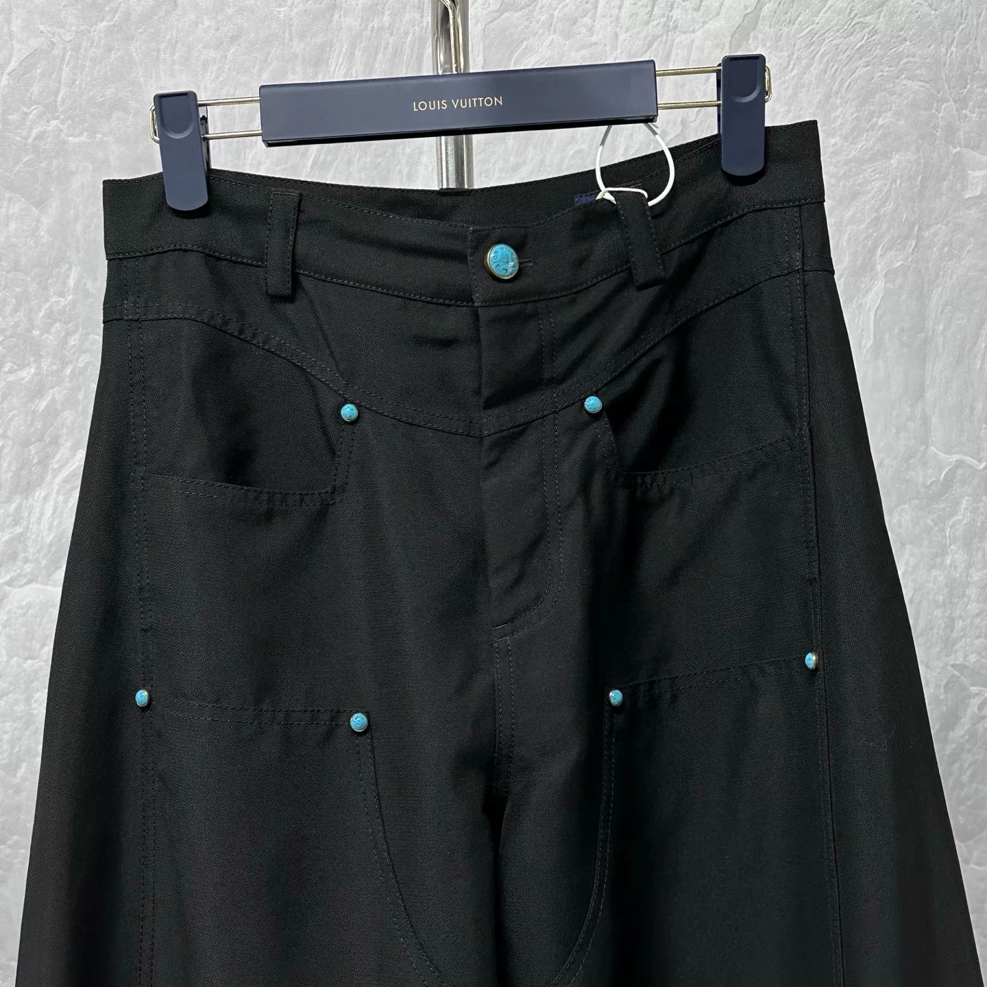 Louis Vuitton FW24 Turquoise Button Trousers — detail