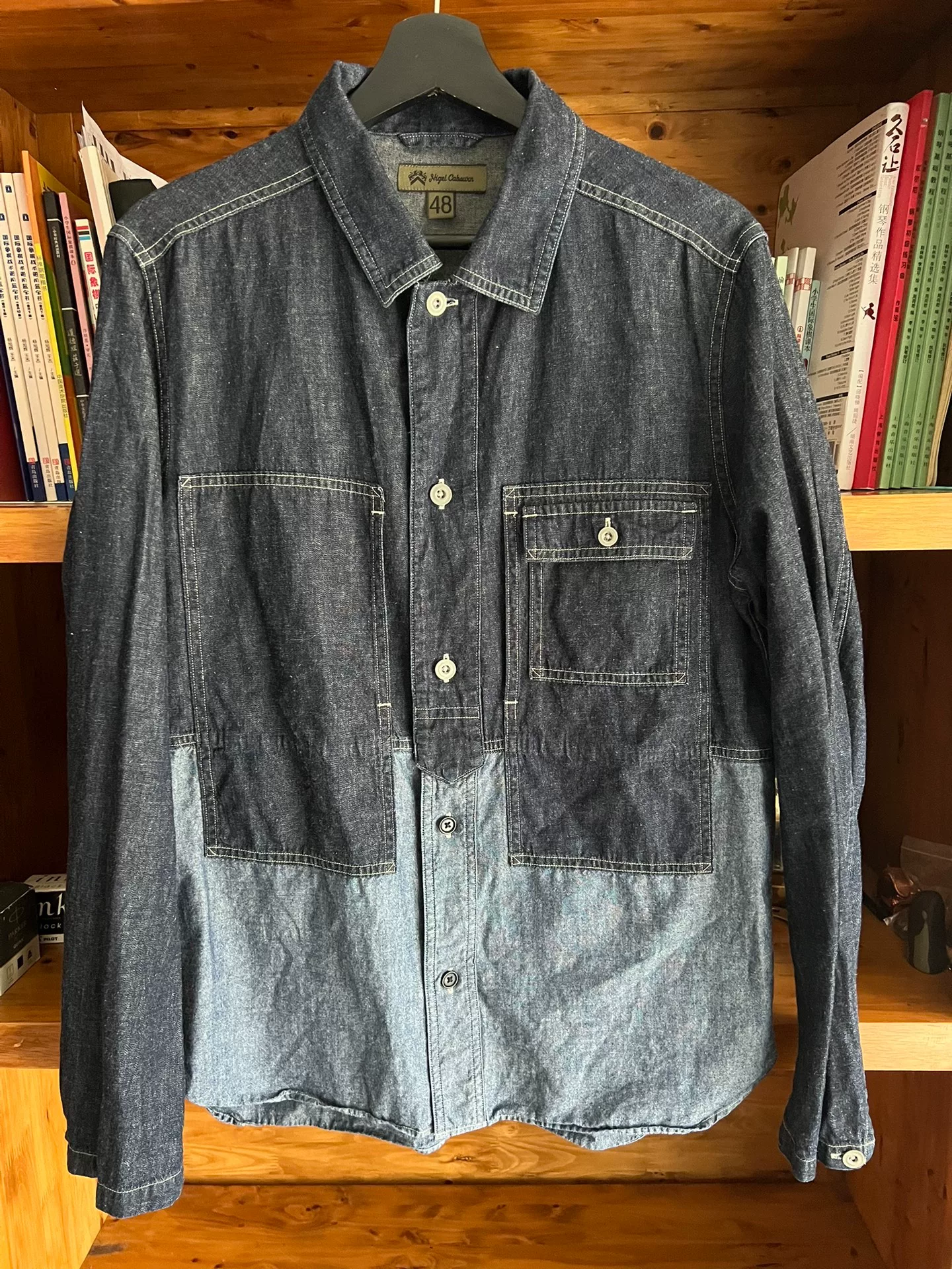 Nigel Cabourn Indigo Patchwork Workwear Shirt