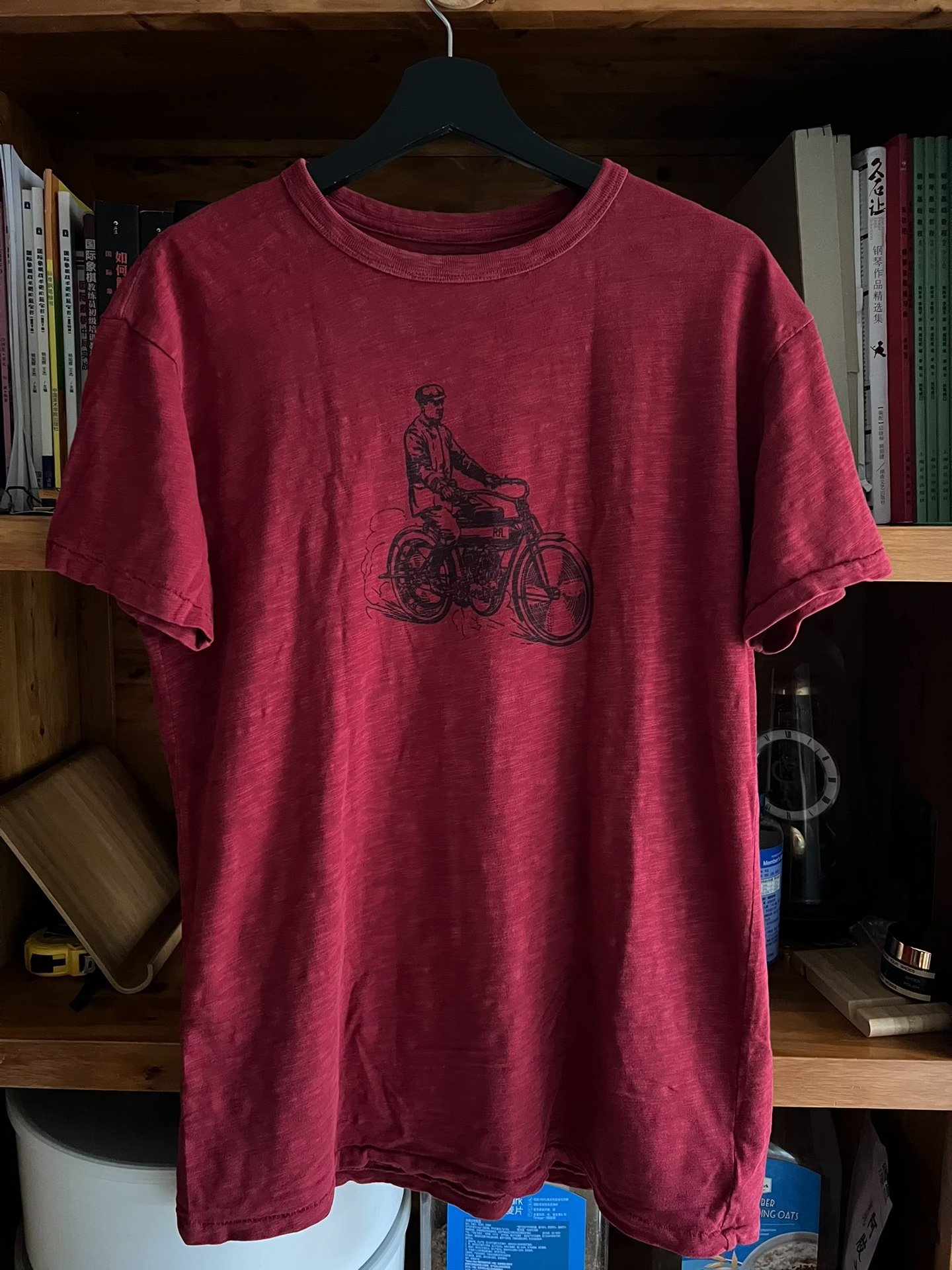 RRL Double RL Bicycle Print Short-Sleeve T
