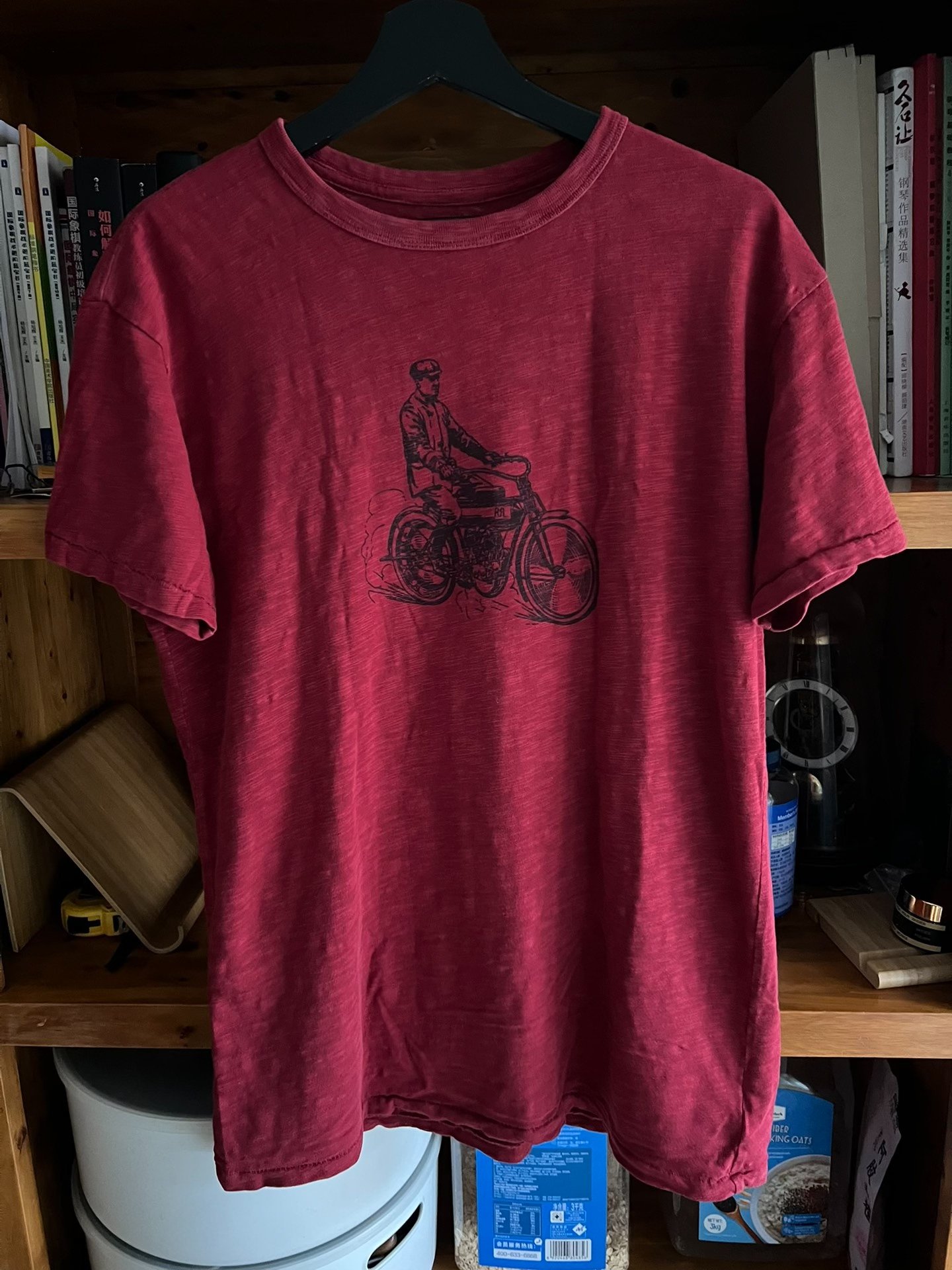 RRL Double RL Bicycle Print Short-Sleeve T — back