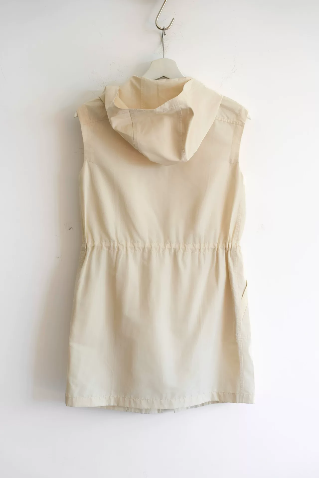 Loro Piana Beige Hooded Vest — front