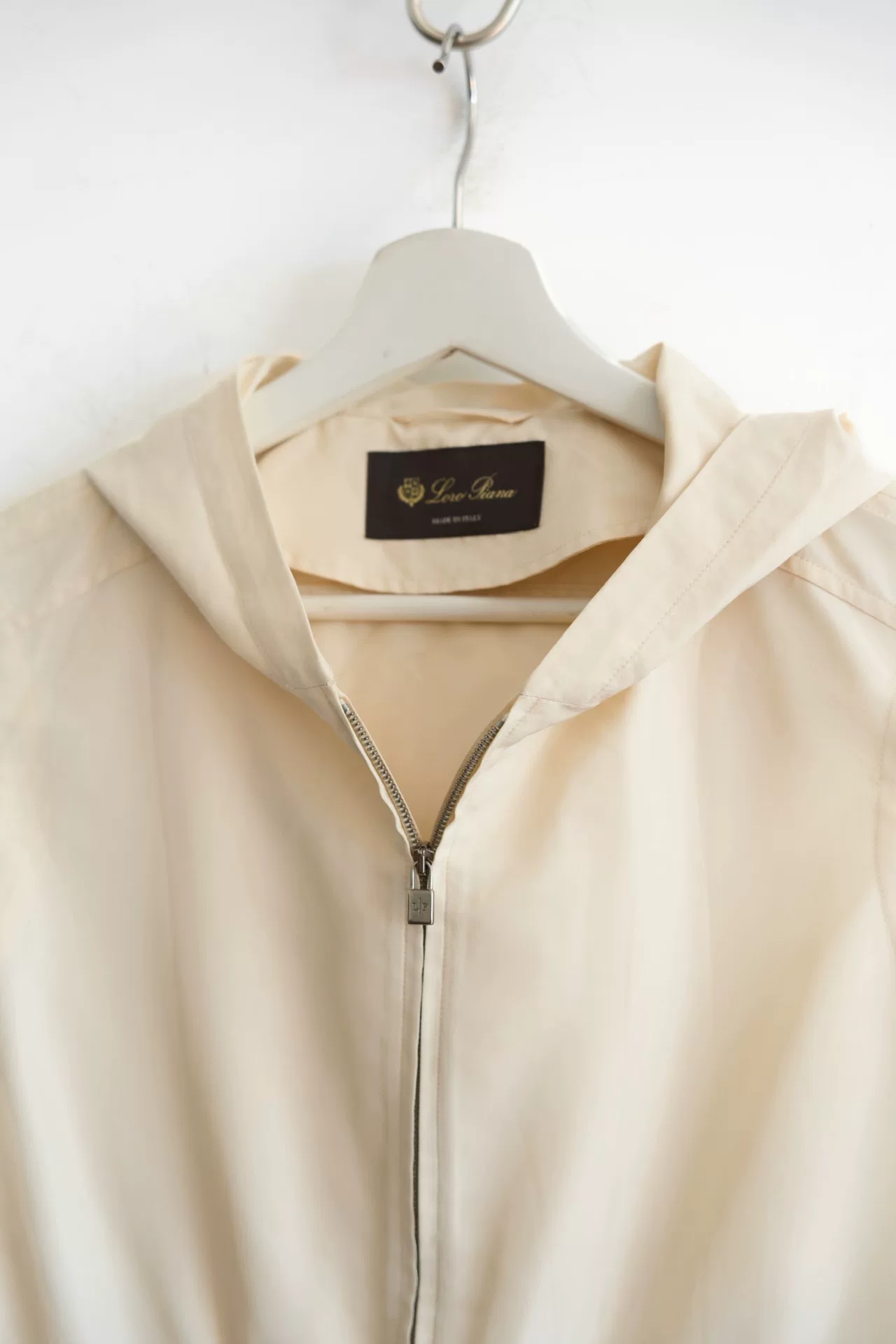 Loro Piana Beige Hooded Vest — detail