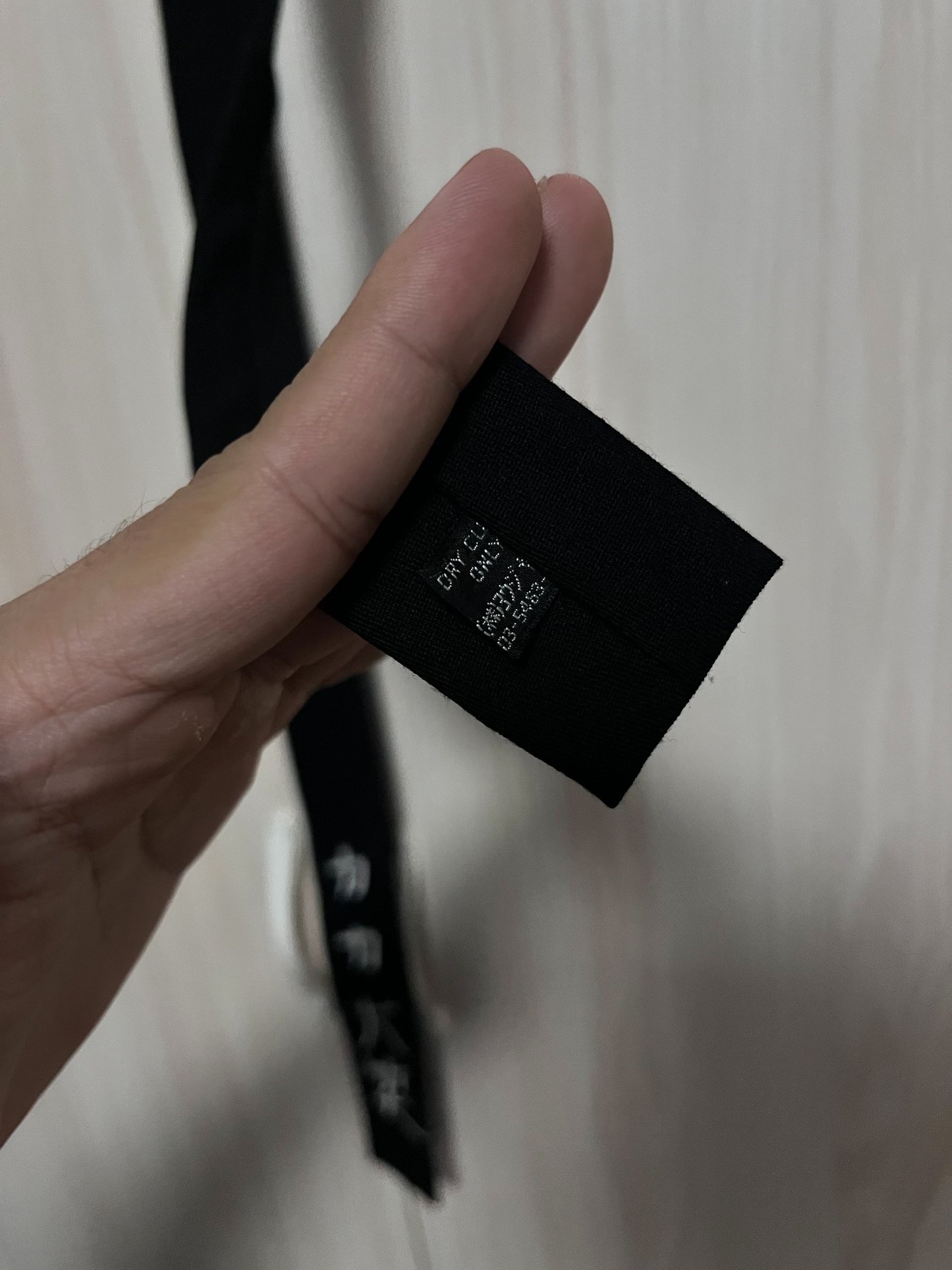 Yohji Yamamoto Black Text Tie — back