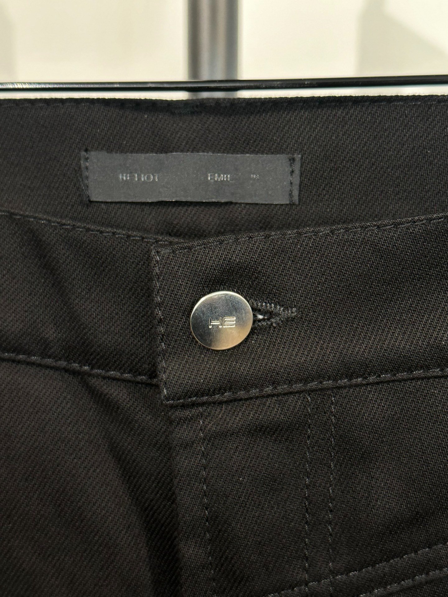 Heliot Emil Straight-Cut Workwear Pants — label