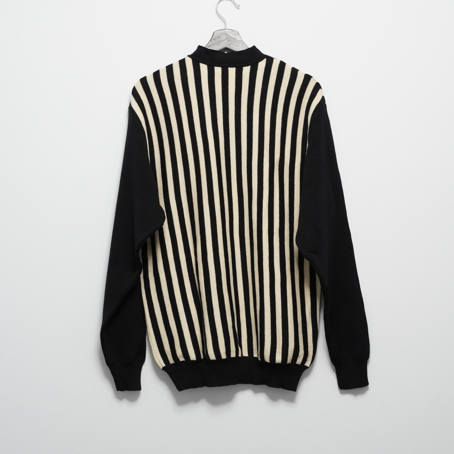 Yohji Yamamoto 1990SS Double Collar Striped Sweater — detail