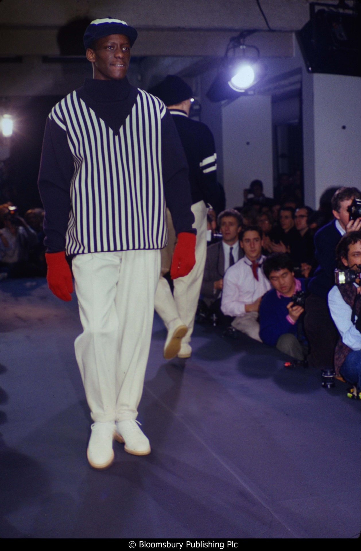 Yohji Yamamoto 1990SS Double Collar Striped Sweater — front