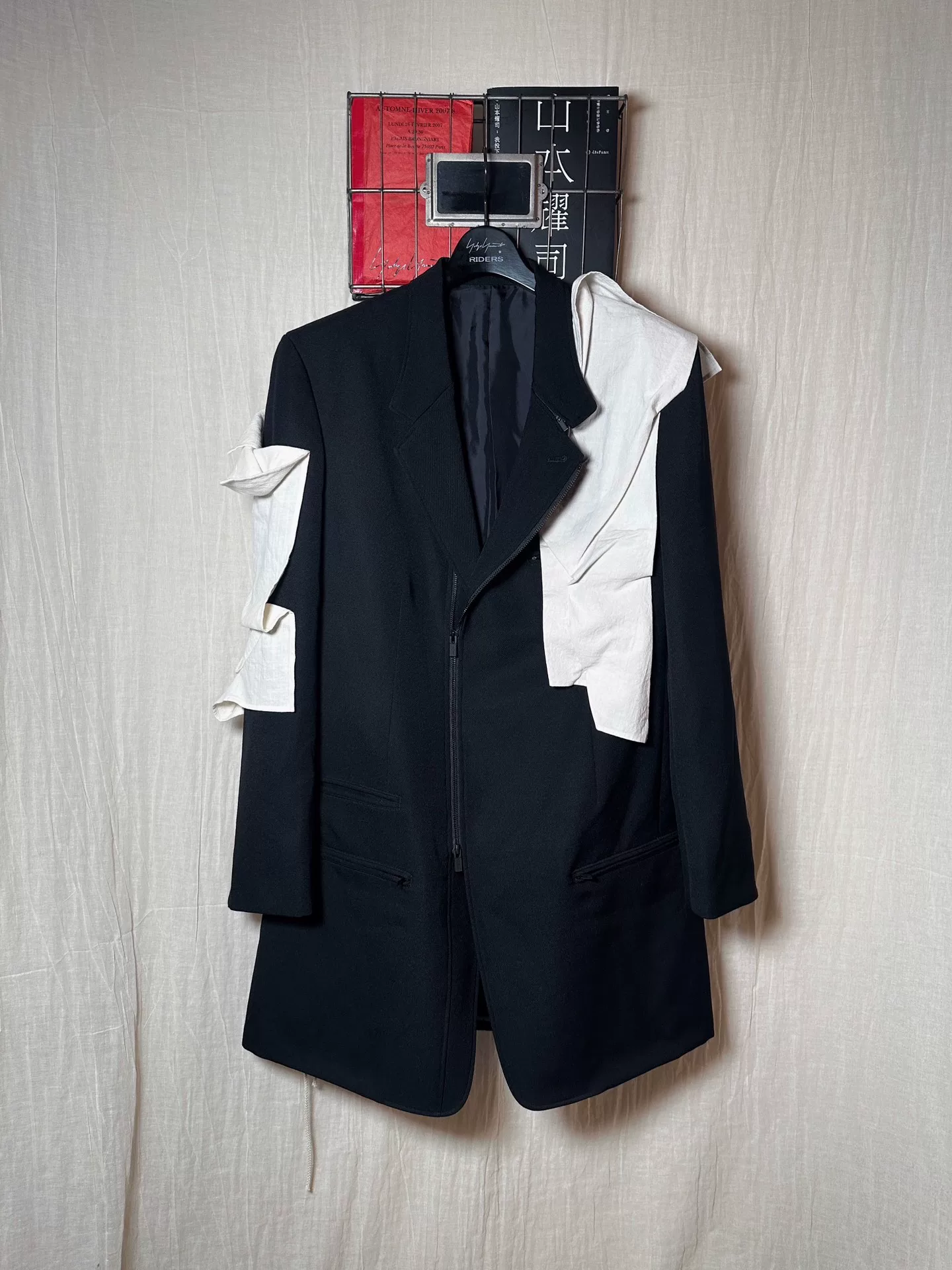 Yohji Yamamoto Asymmetric Zip Coat — back