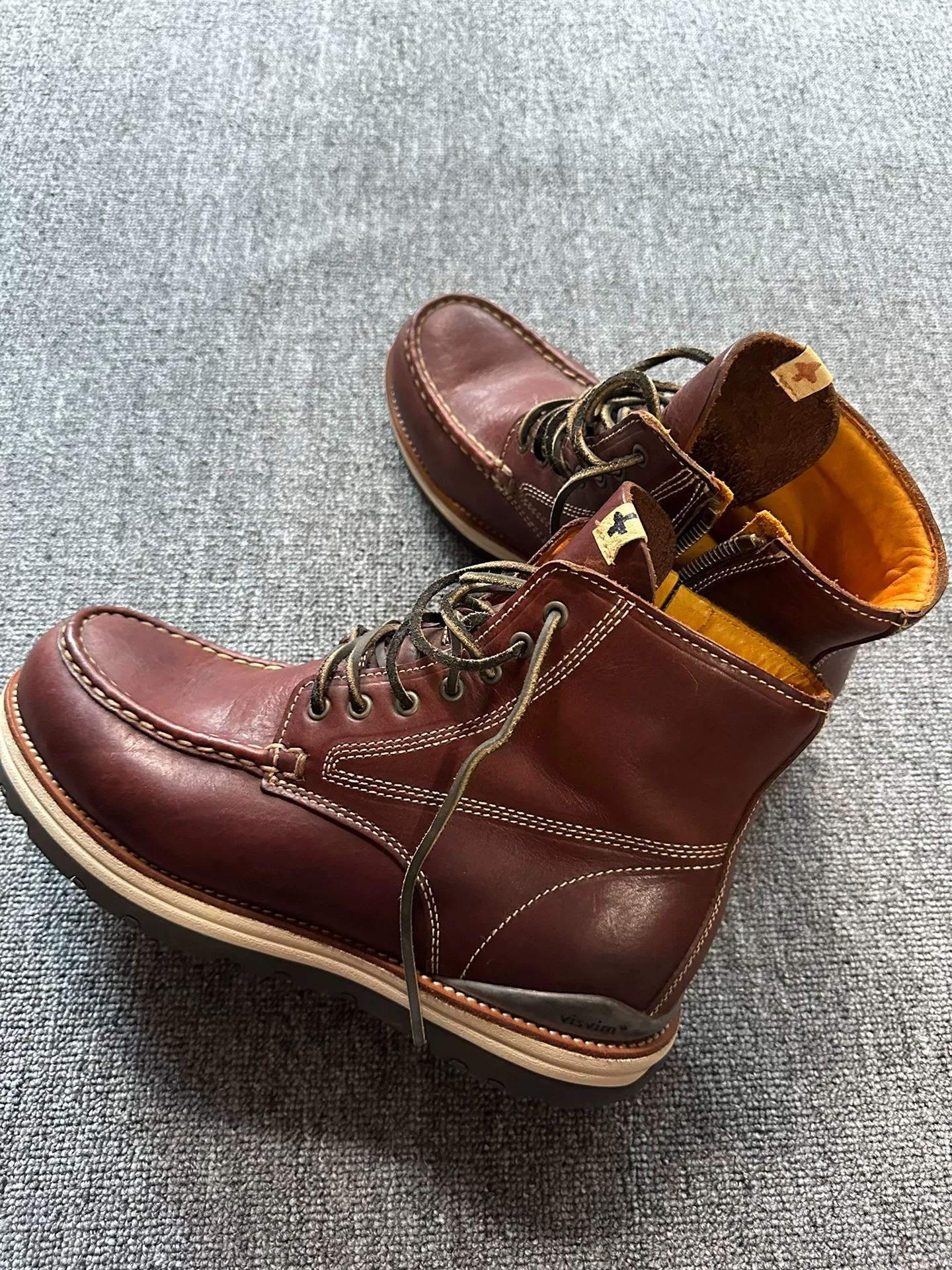 visvim Brown Leather High-Top Boots