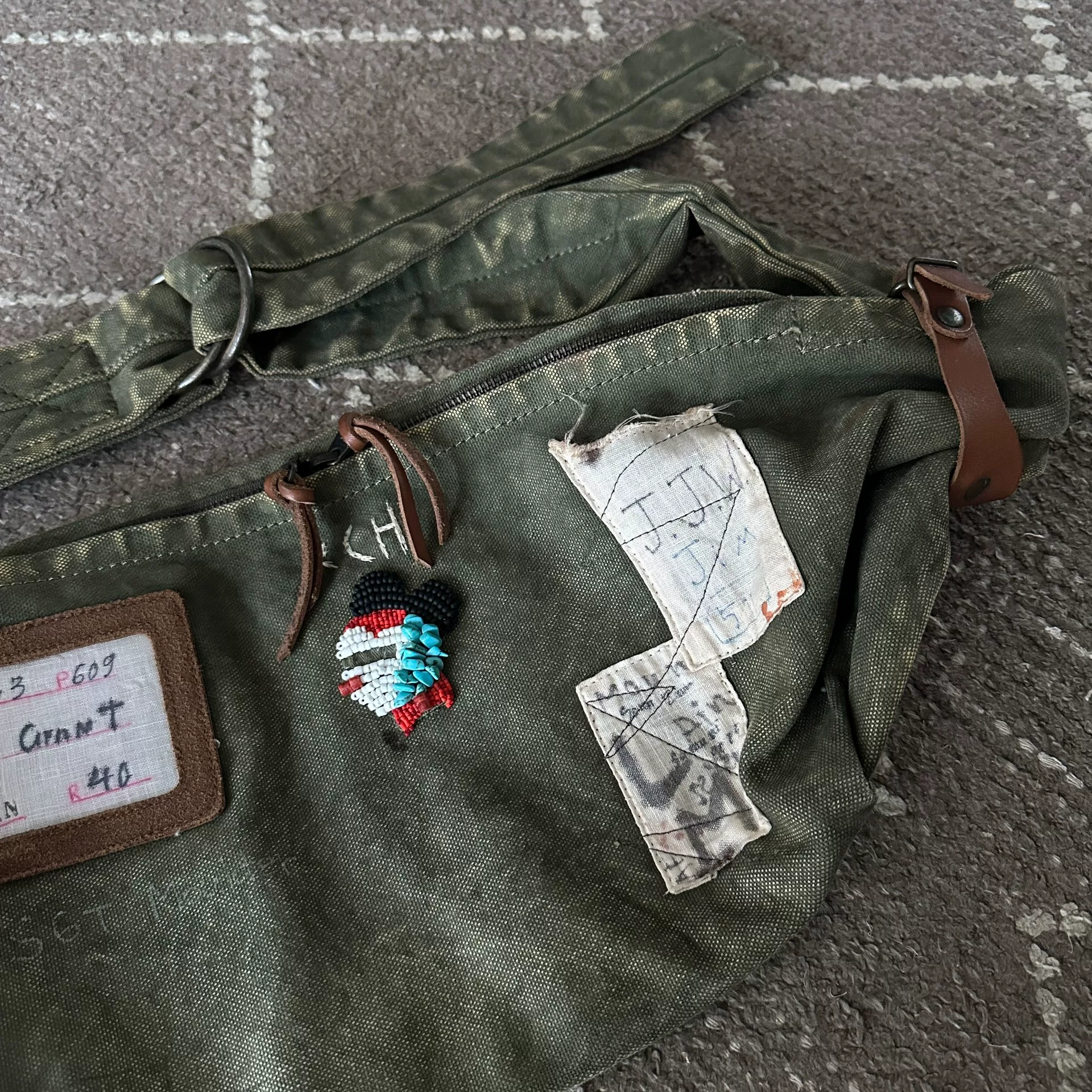 KAPITAL Small Mickey Turquoise Vintage Crossbody — detail