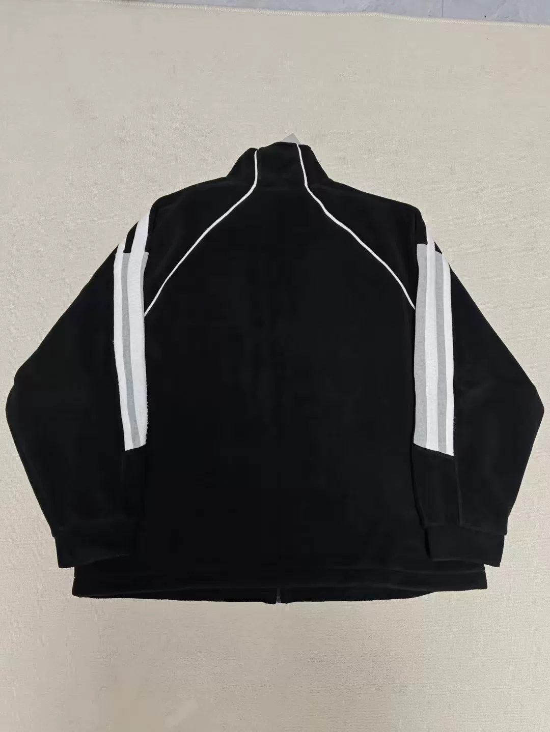 Balenciaga Sporty Black White Coral Fleece Jacket — front