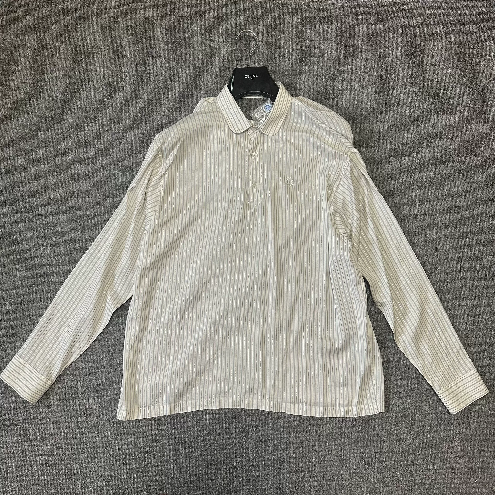 Dior Striped Long-Sleeve Backless Shirt