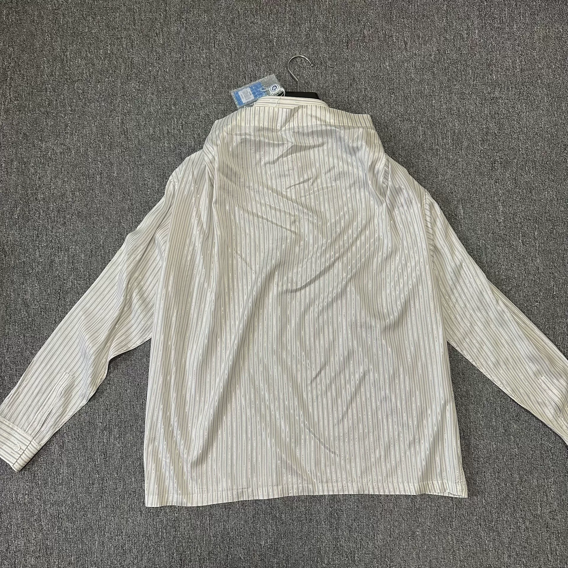Dior Striped Long-Sleeve Backless Shirt — back