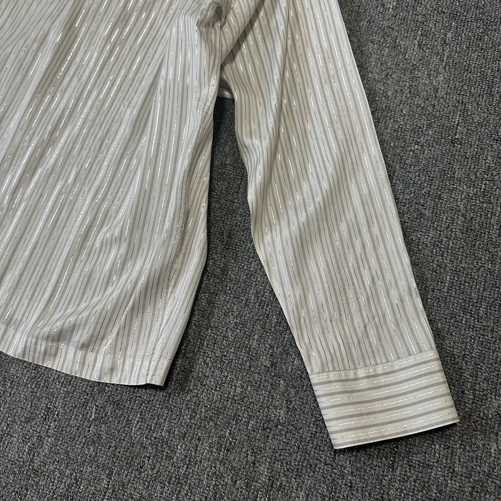 Dior Striped Long-Sleeve Backless Shirt — detail