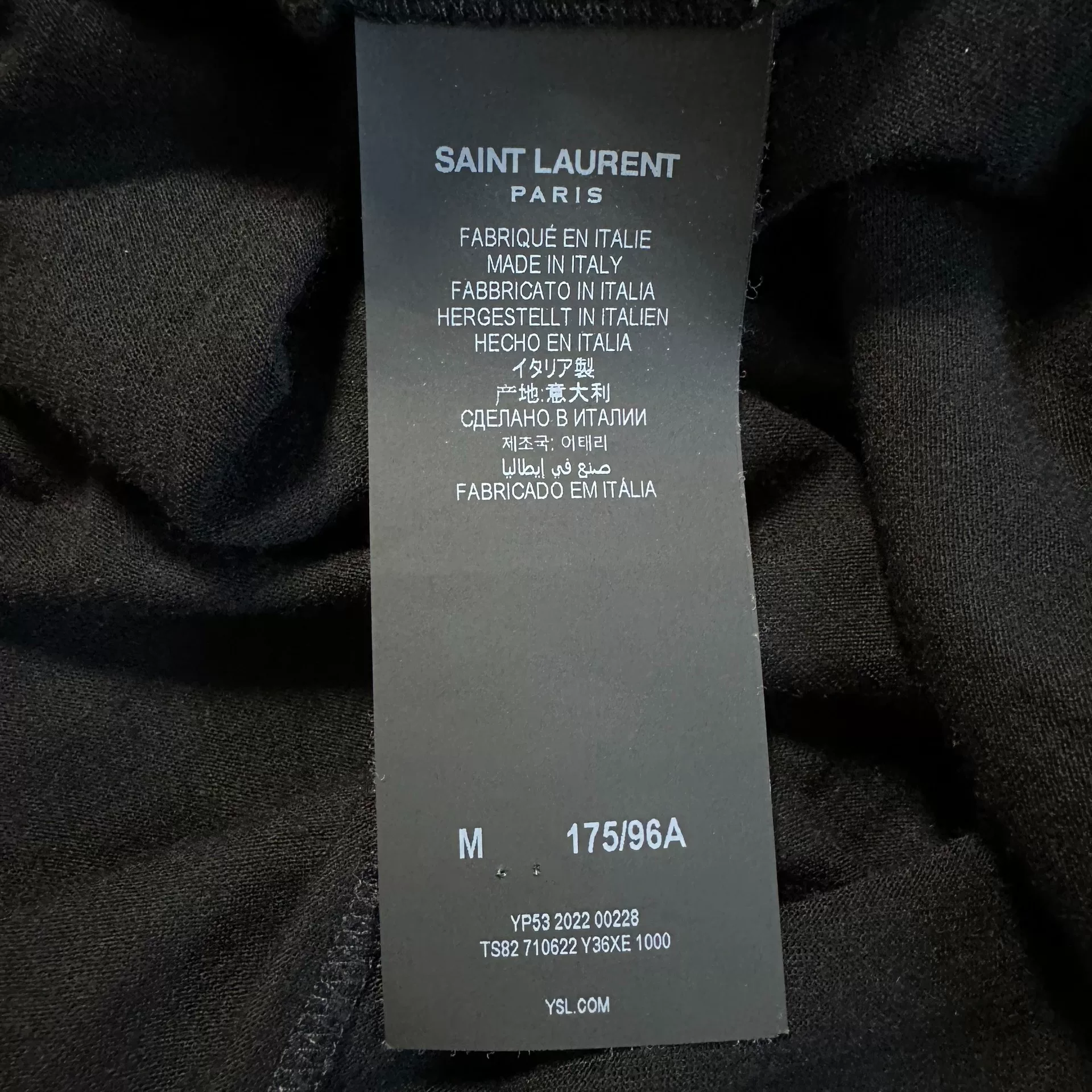 YSL Short-Sleeve Chest Logo Polo Shirt — label