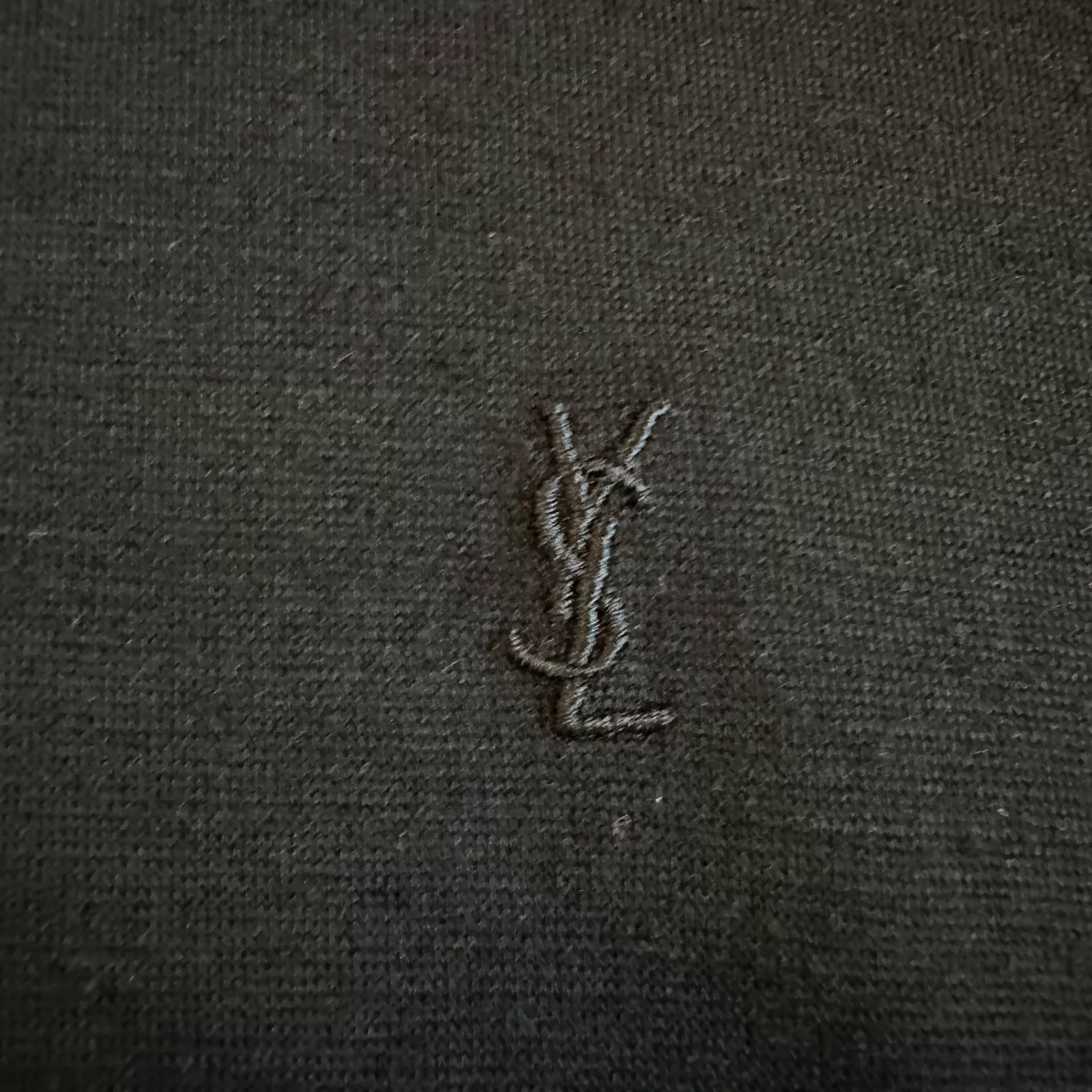 YSL Short-Sleeve Chest Logo Polo Shirt — front