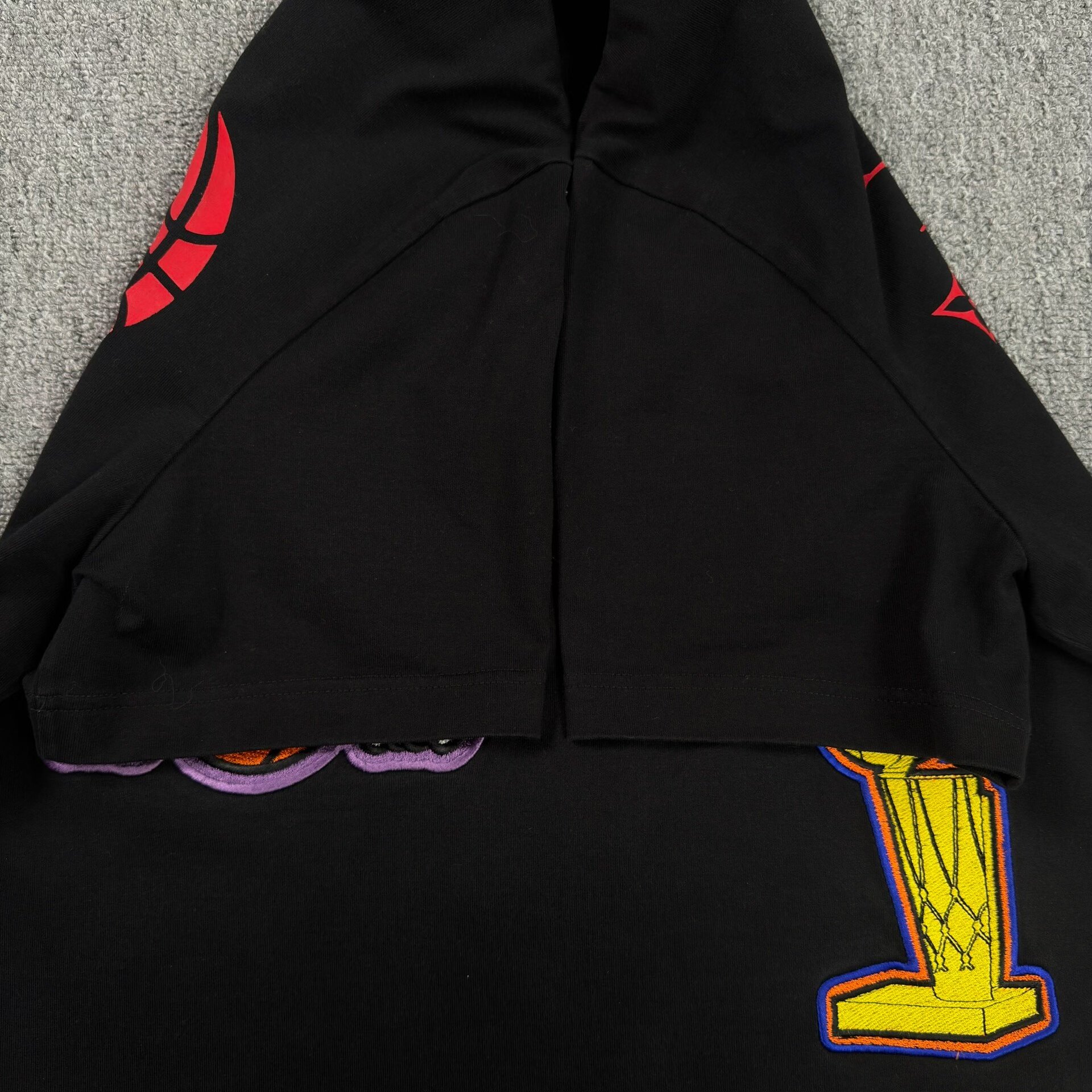 Louis Vuitton NBA Embroidered Black T-Shirt — back