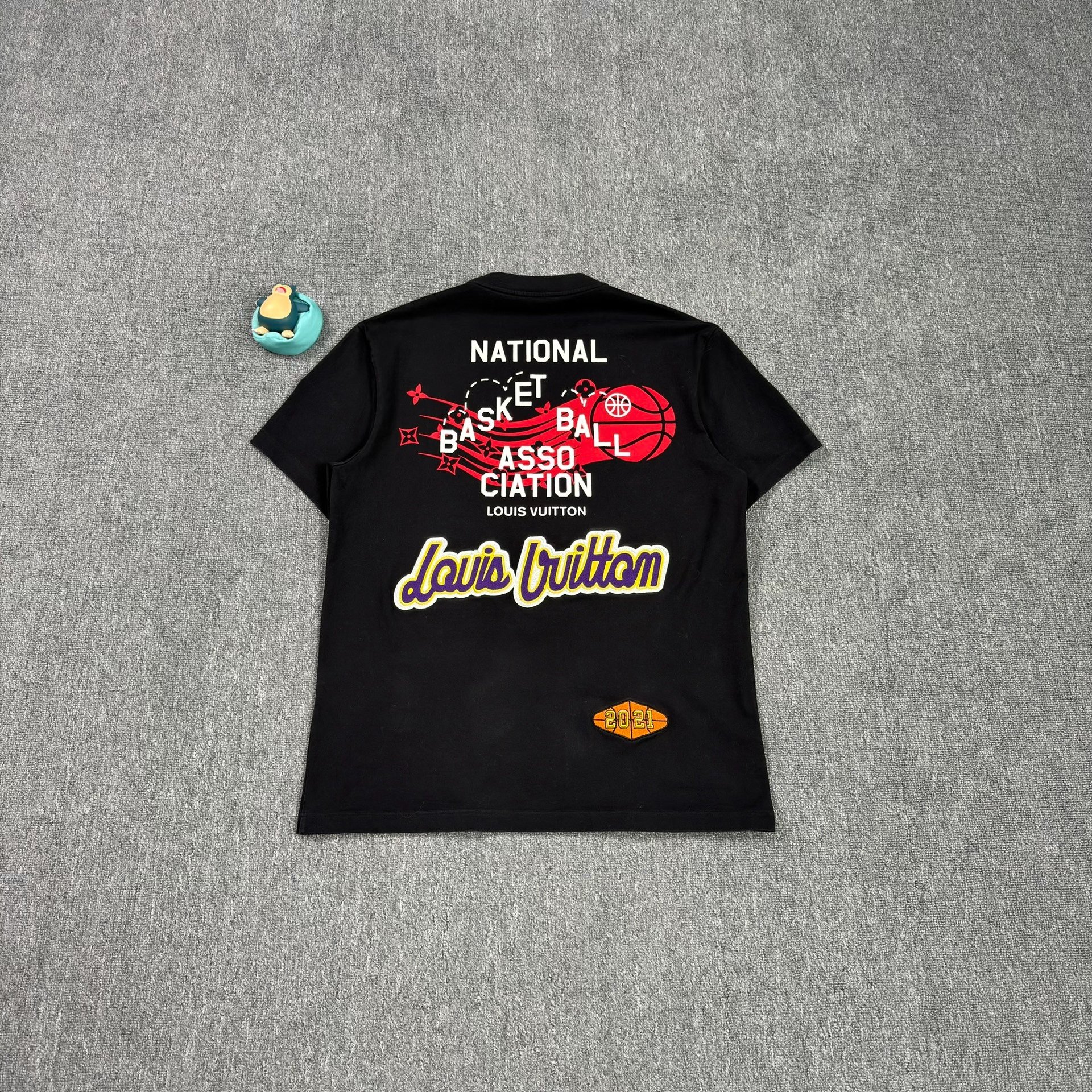 Louis Vuitton NBA Embroidered Black T-Shirt — front