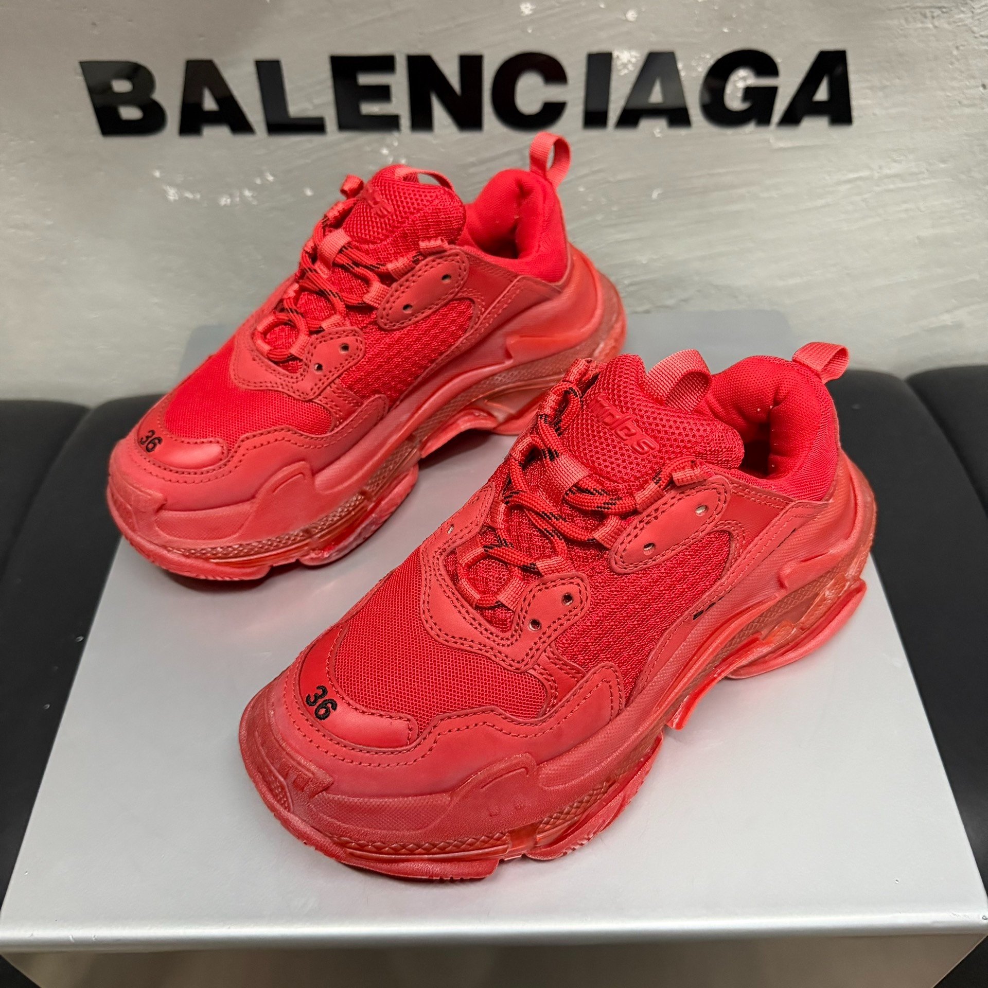Balenciaga Triple S Red Sneakers