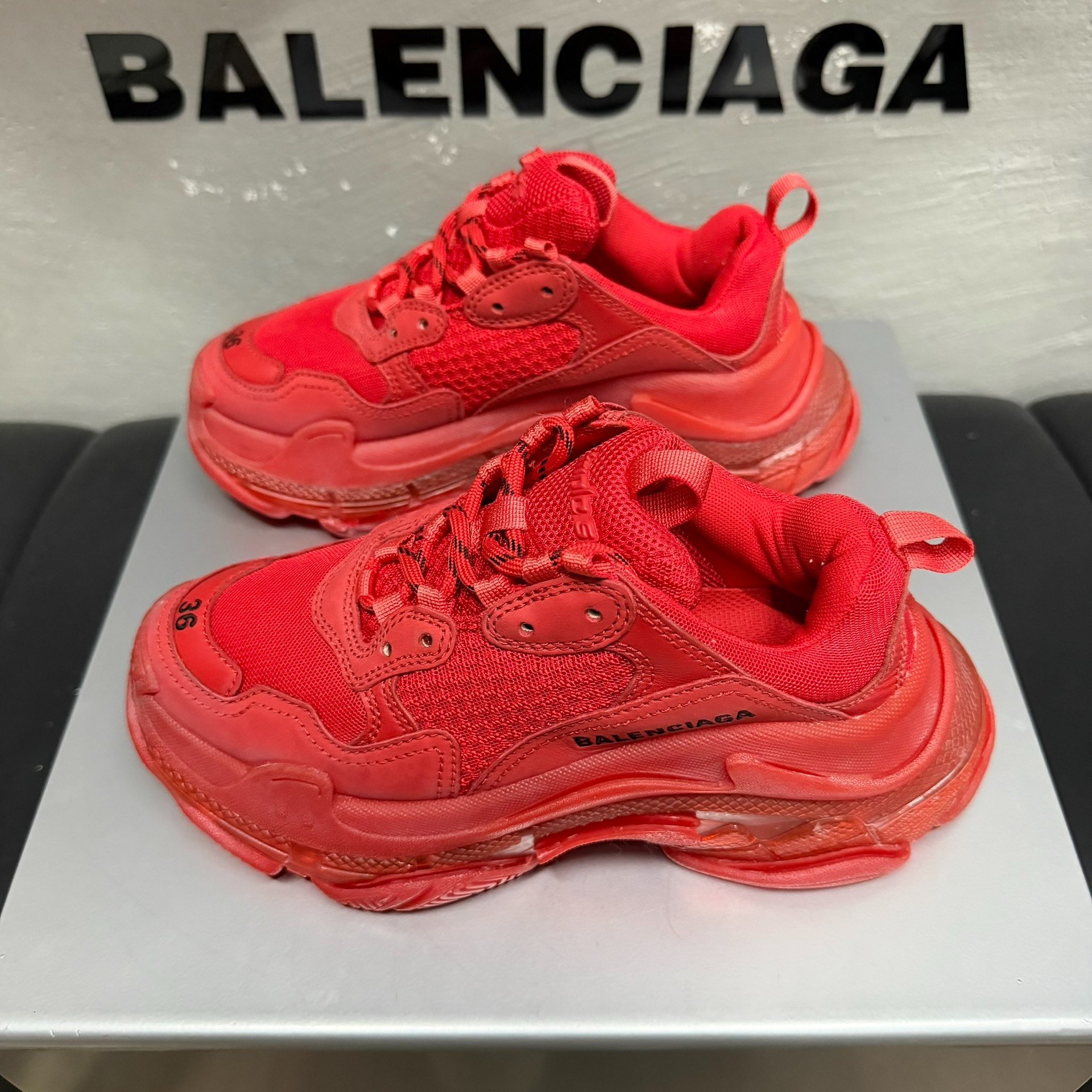 Balenciaga Triple S Red Sneakers — detail