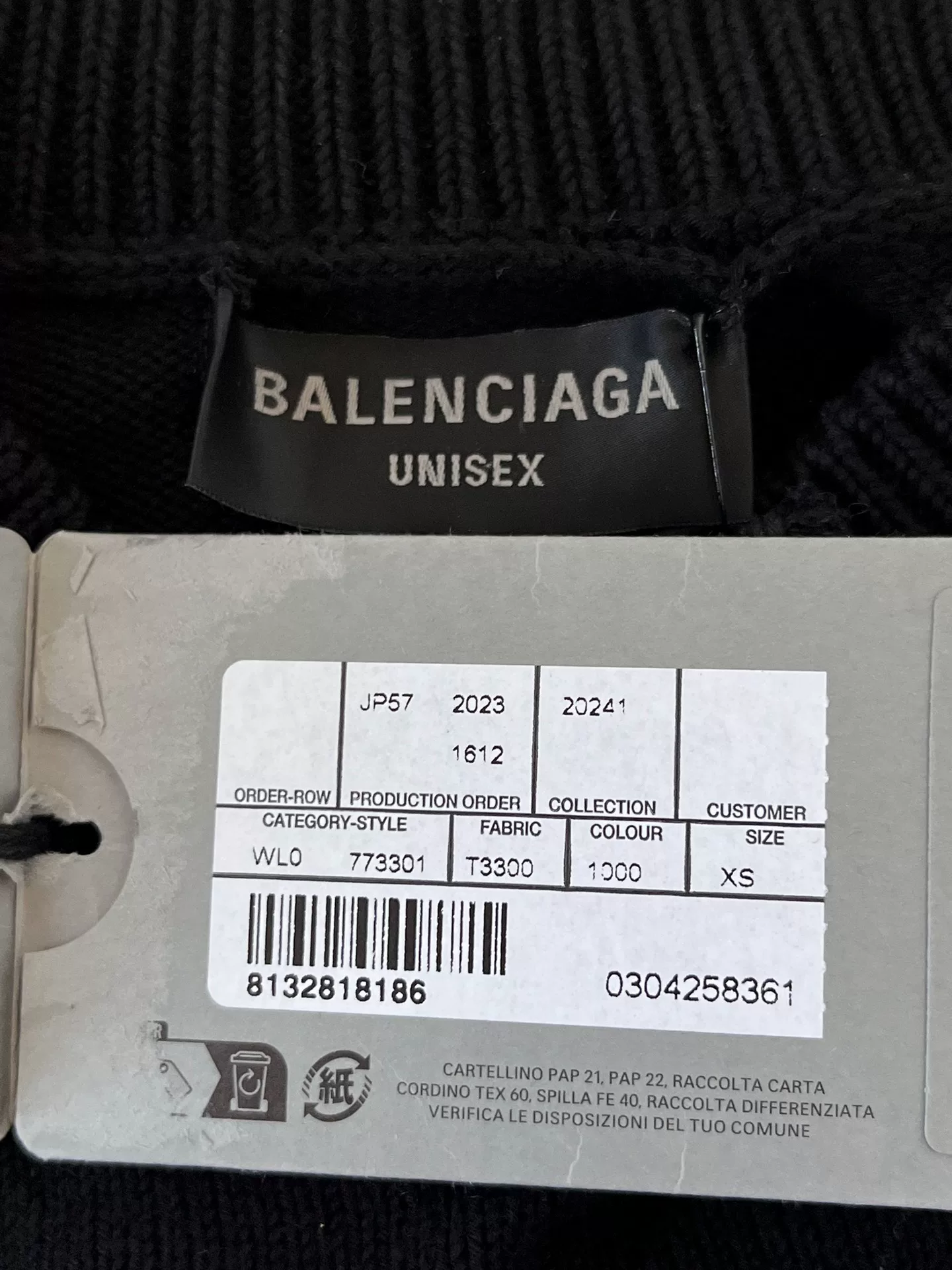 Balenciaga New Year Black Gothic Print Sweater — back