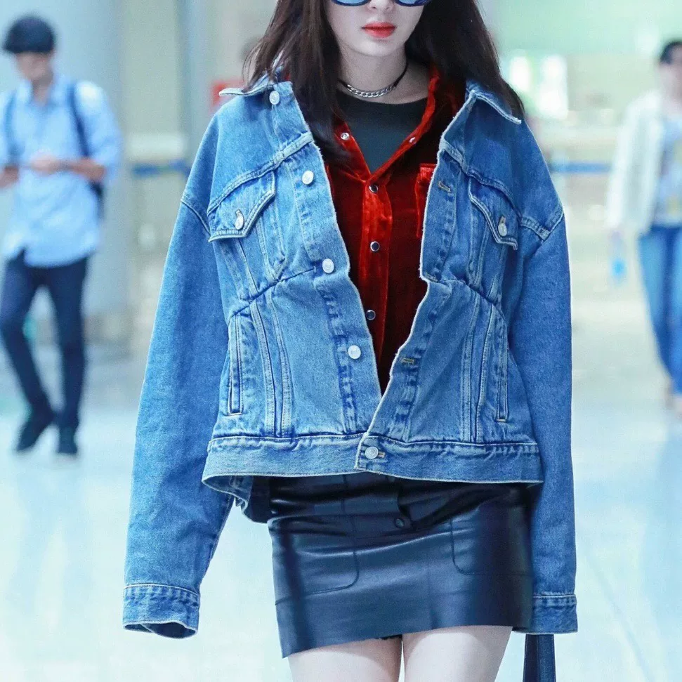 Balenciaga Pleated Denim Jacket