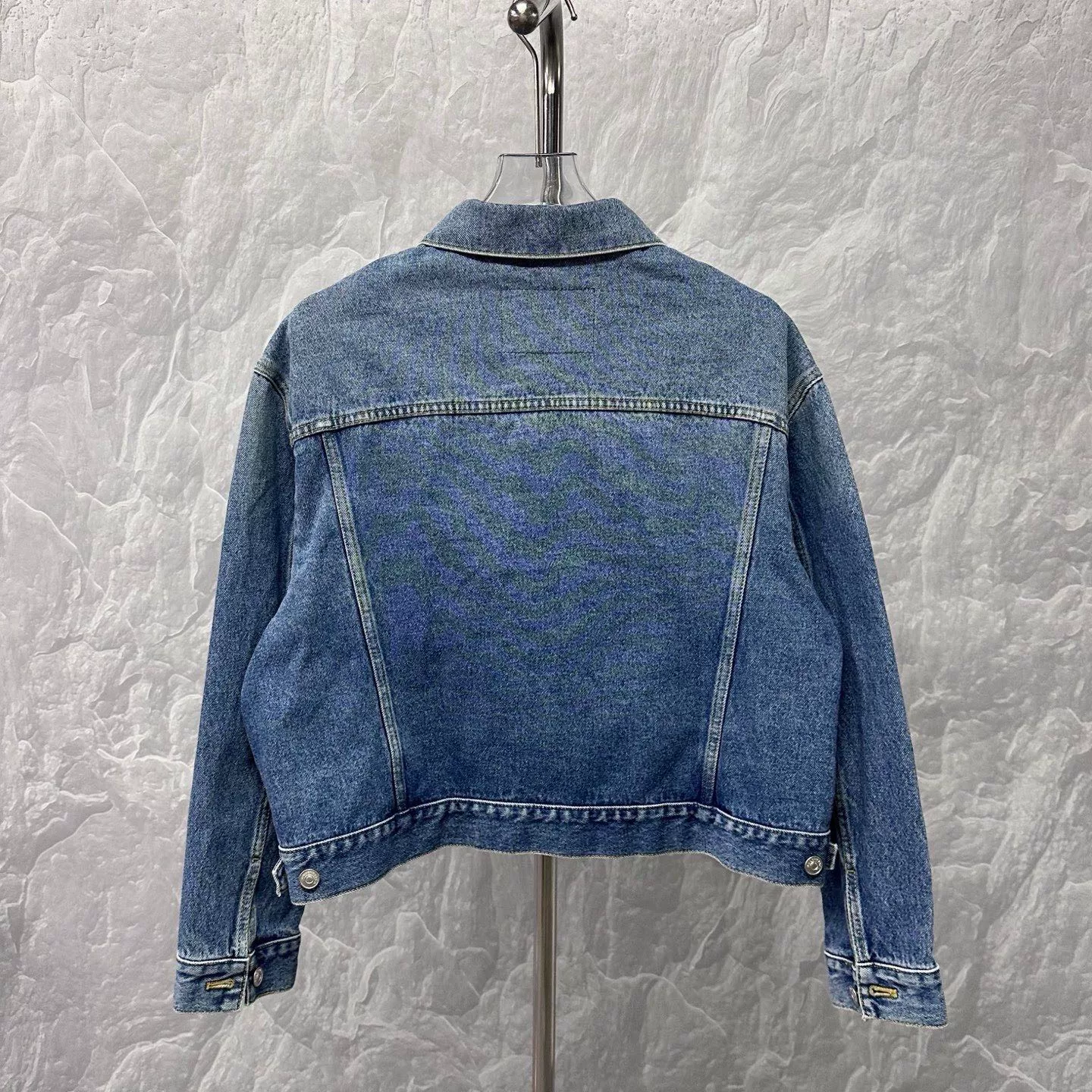 Balenciaga Pleated Denim Jacket — label