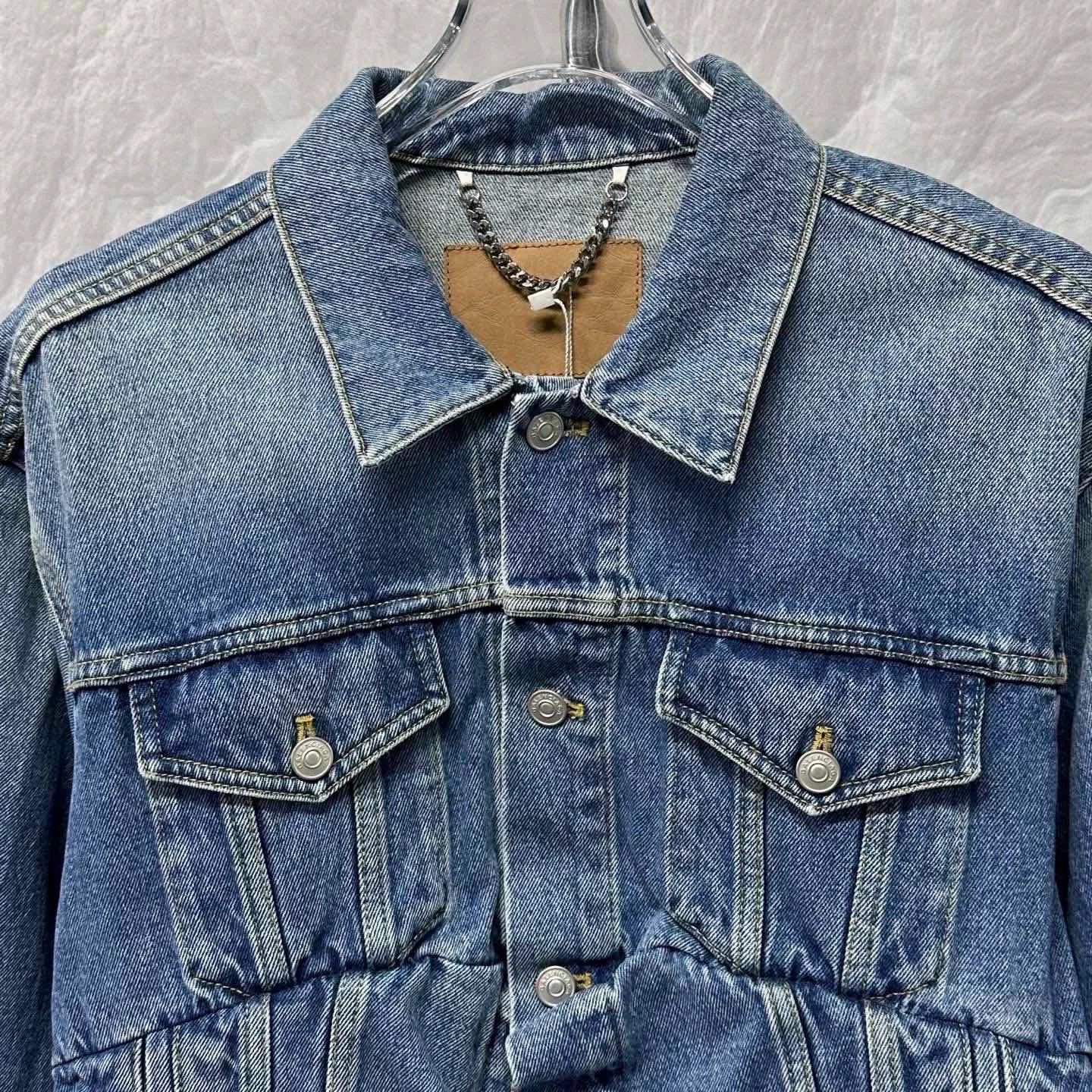 Balenciaga Pleated Denim Jacket — detail
