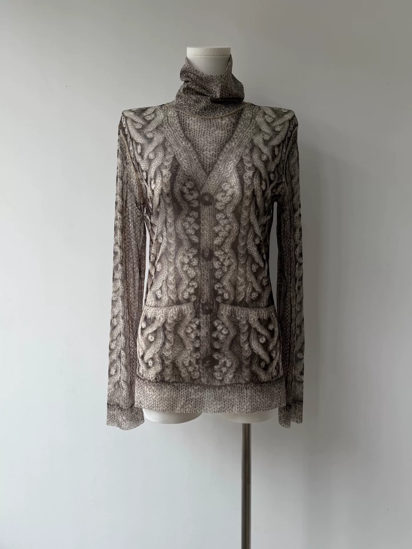 Jean Paul Gaultier Archive Sheer Turtleneck Top