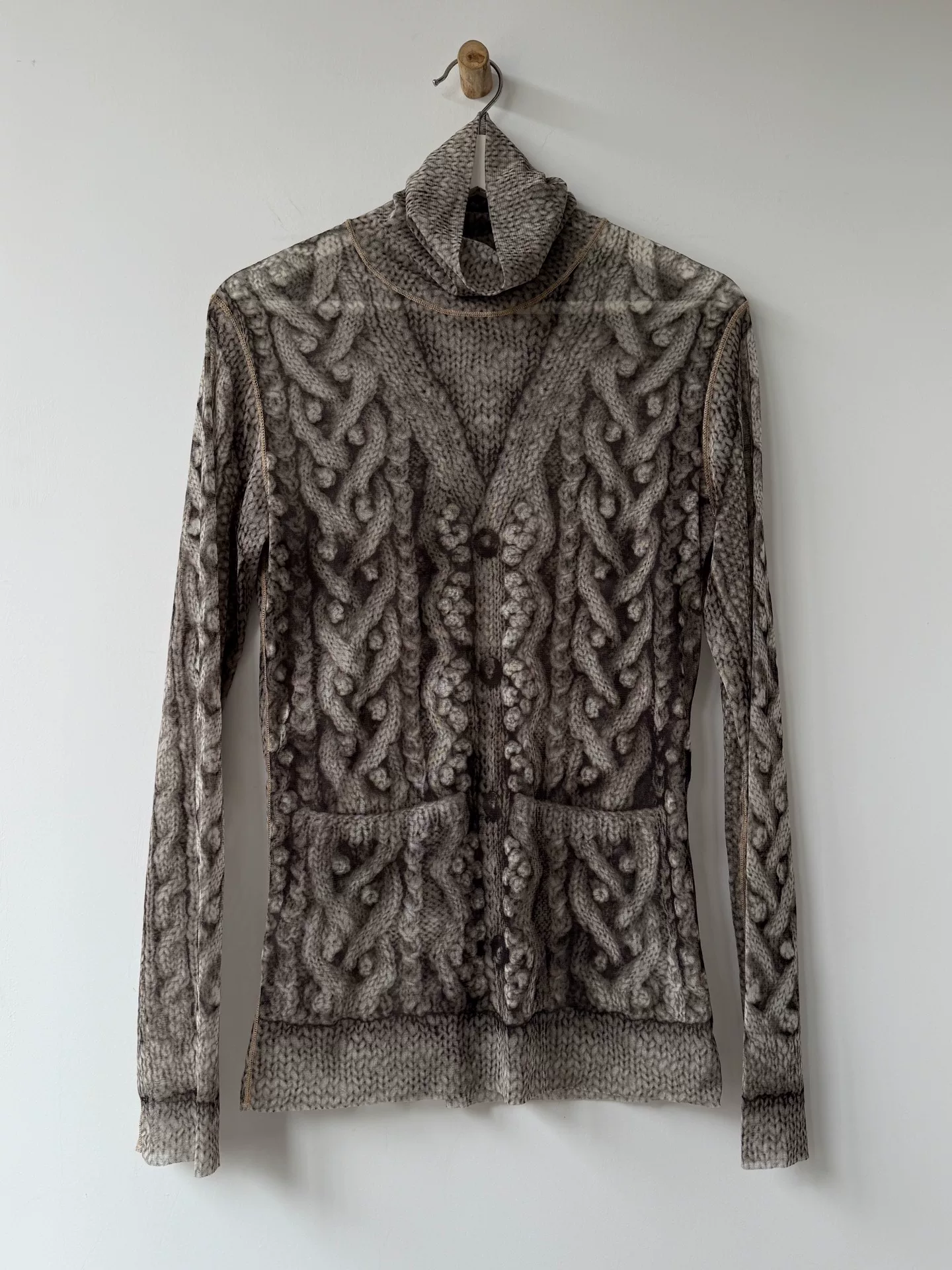 Jean Paul Gaultier Archive Sheer Turtleneck Top — label