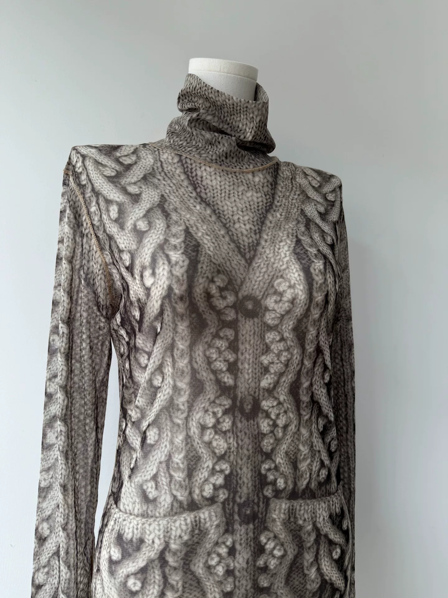 Jean Paul Gaultier Archive Sheer Turtleneck Top — back