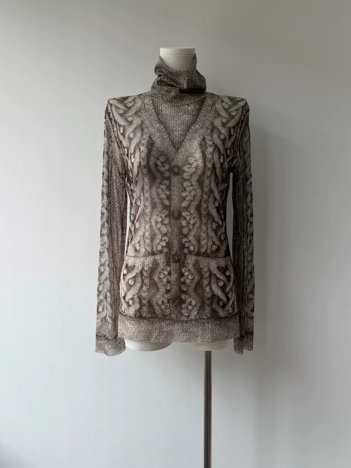 Jean Paul Gaultier Archive Sheer Turtleneck Top — front