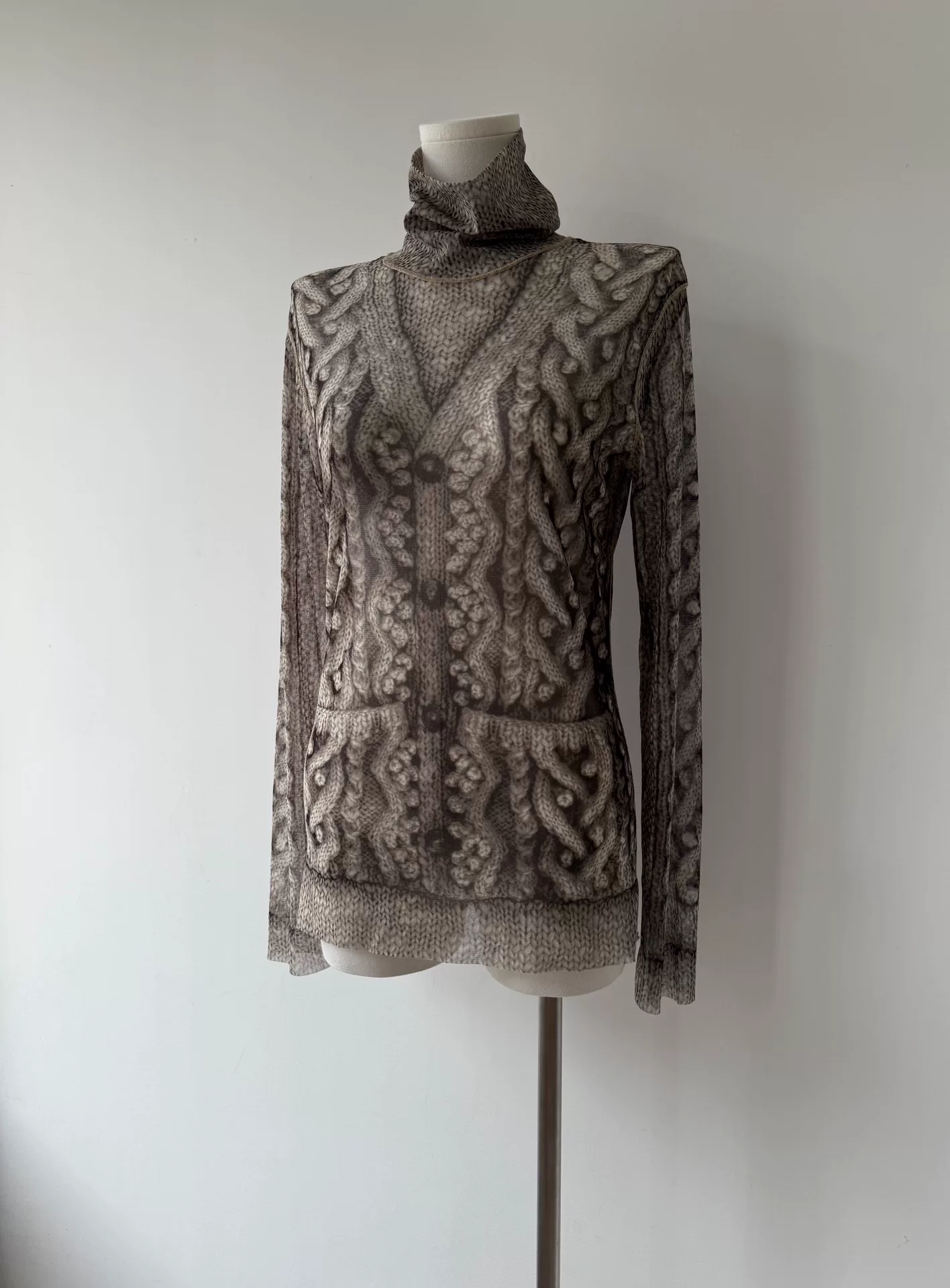 Jean Paul Gaultier Archive Sheer Turtleneck Top — detail