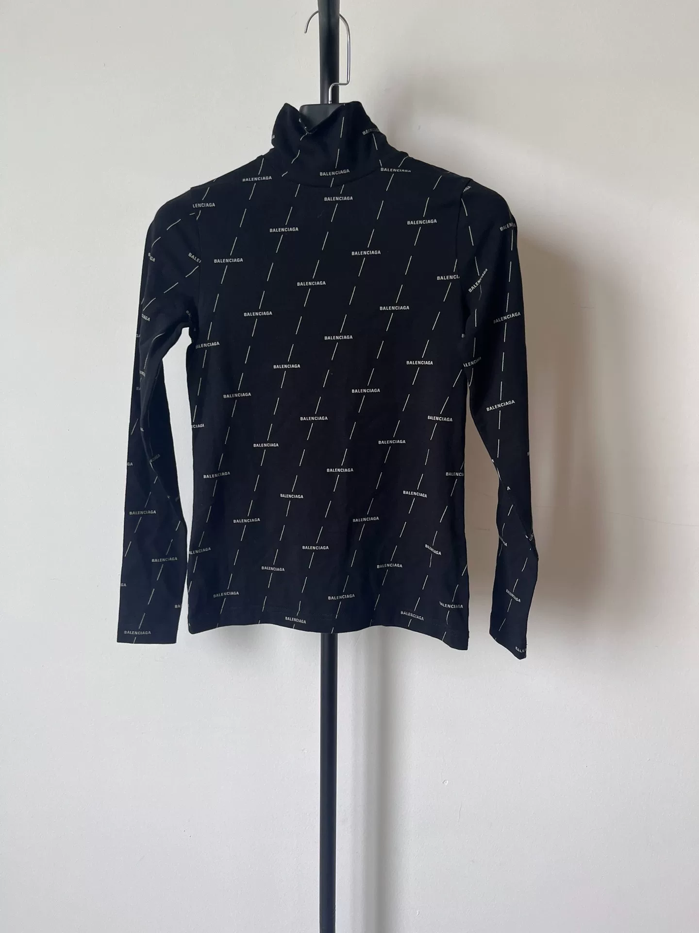 Balenciaga All-Over Print Long-Sleeve Top — front