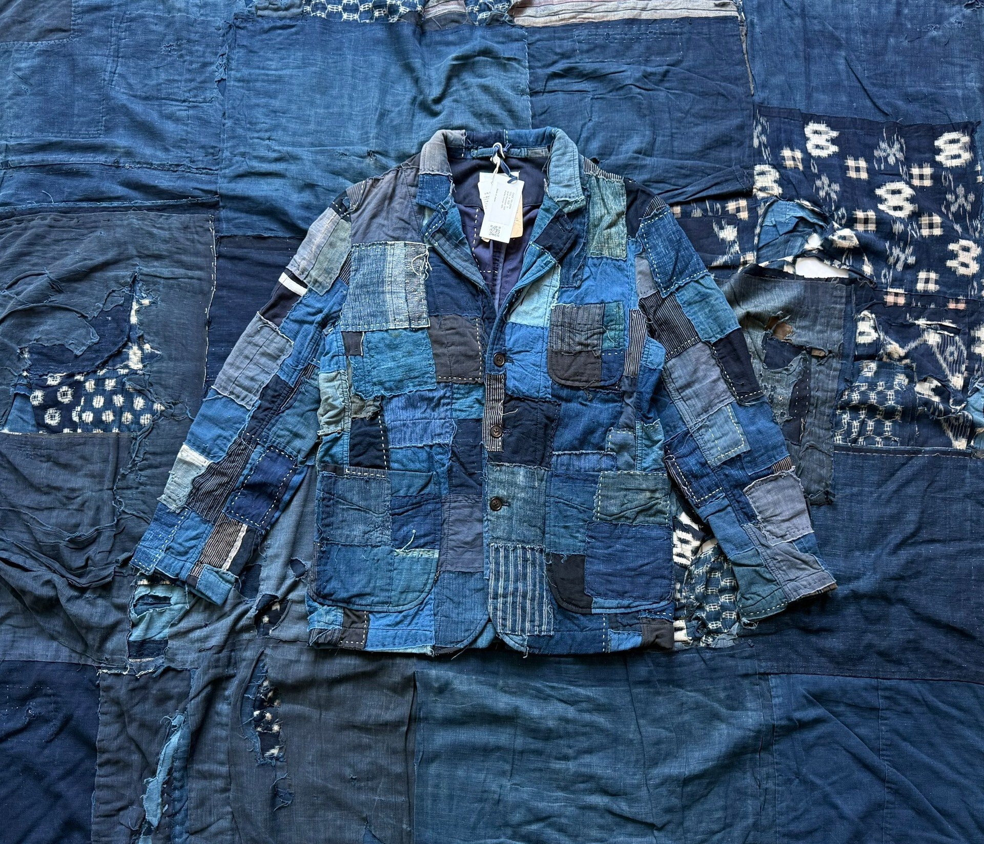 Kuon 22AW Distressed Sashiko Patchwork Blazer